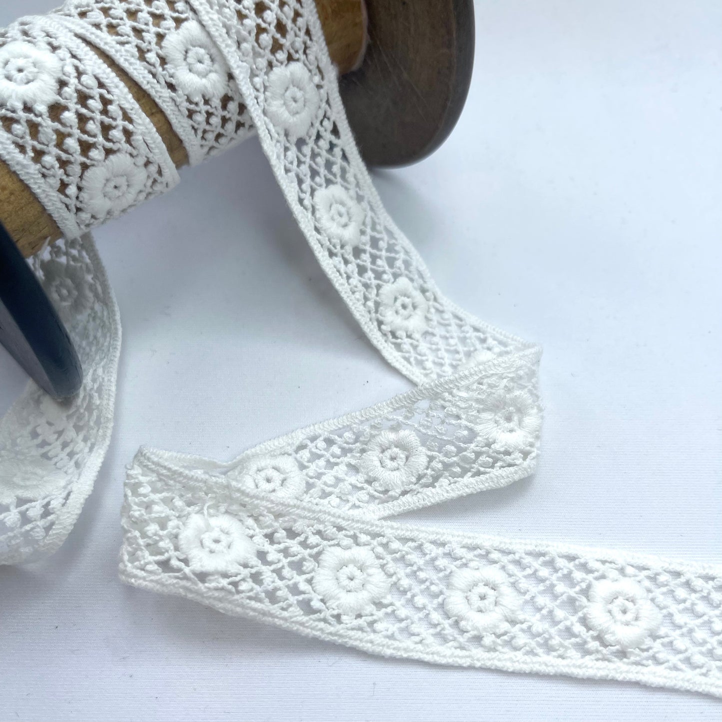 Lucy White 25mm Guipure Insertion Lace