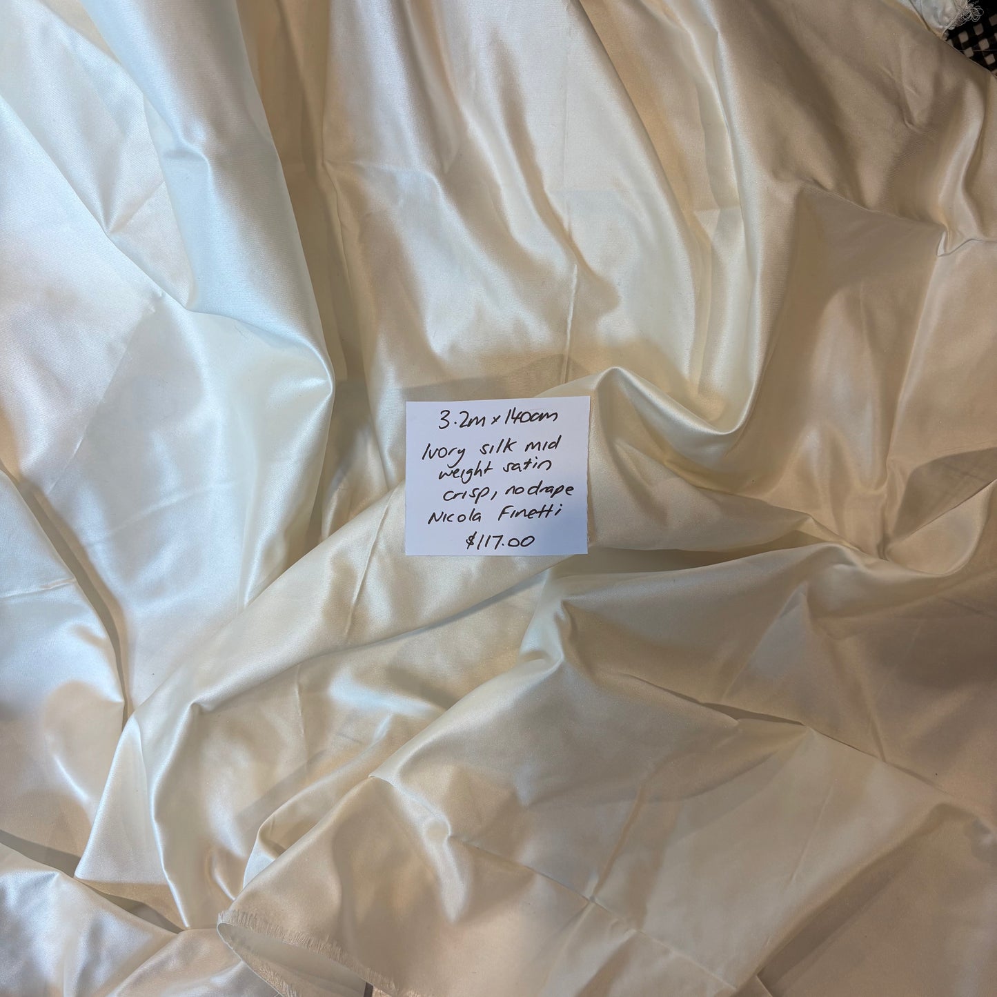 3.2m Ivory Silk Mid Weight Satin