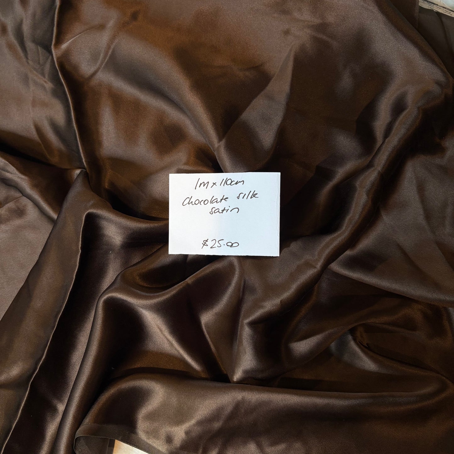1m Chocolate Silk Satin