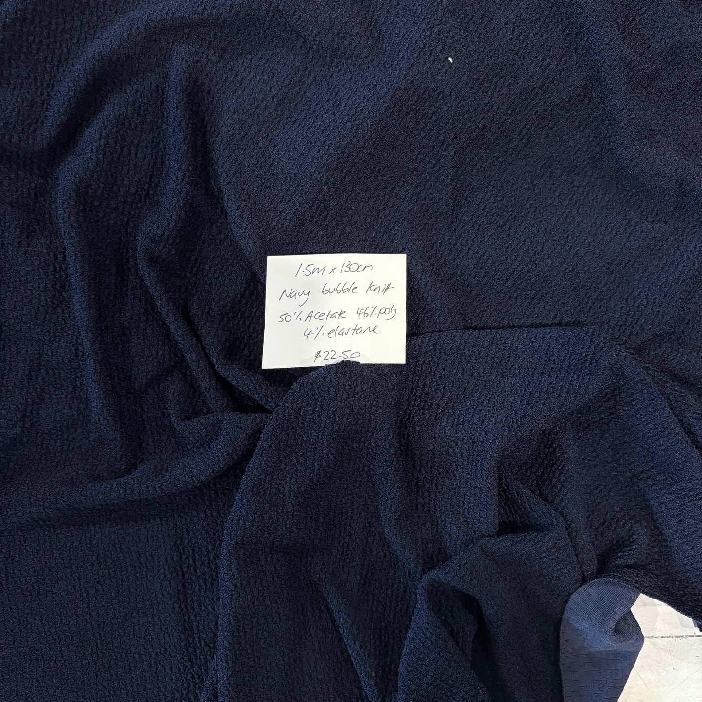 1.5m Navy Bubble Knit