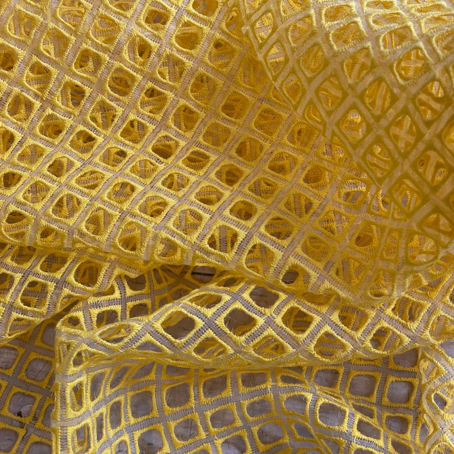 sunshine embroidered squares Organza