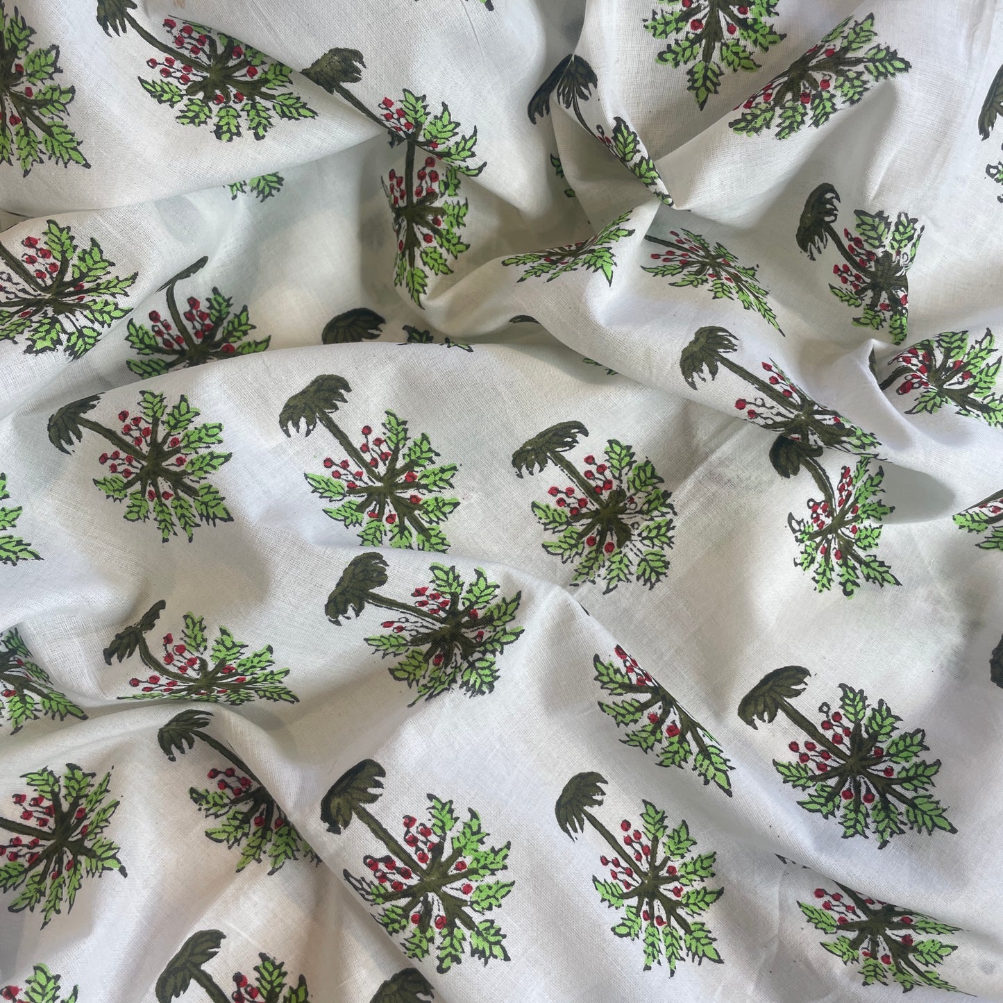 Sun temple block print cotton voile
