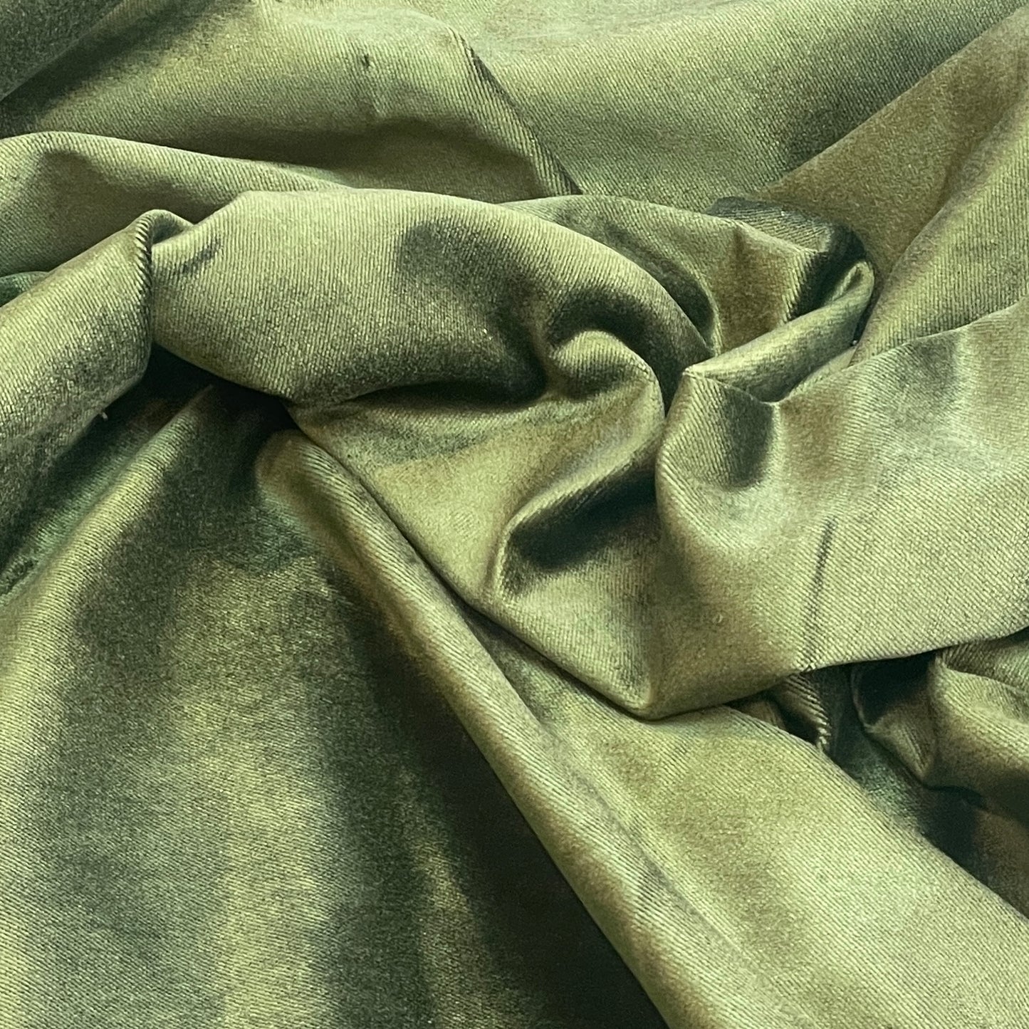 Olive stretch woven velvet