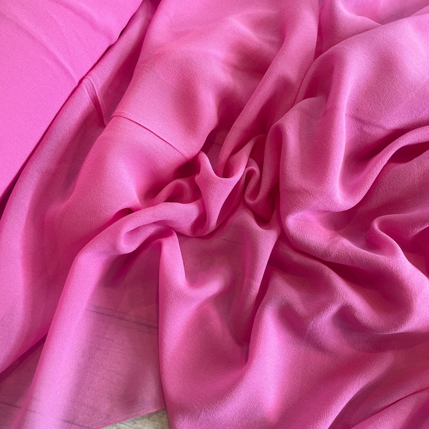 Lipstick pink silk georgette