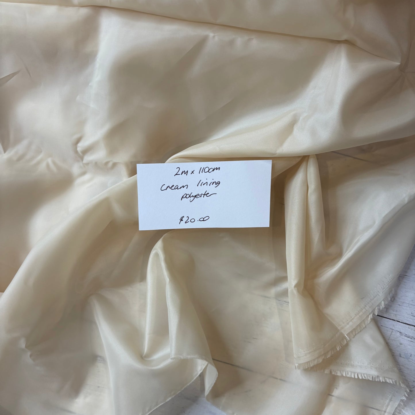2m Cream Polyester Lining
