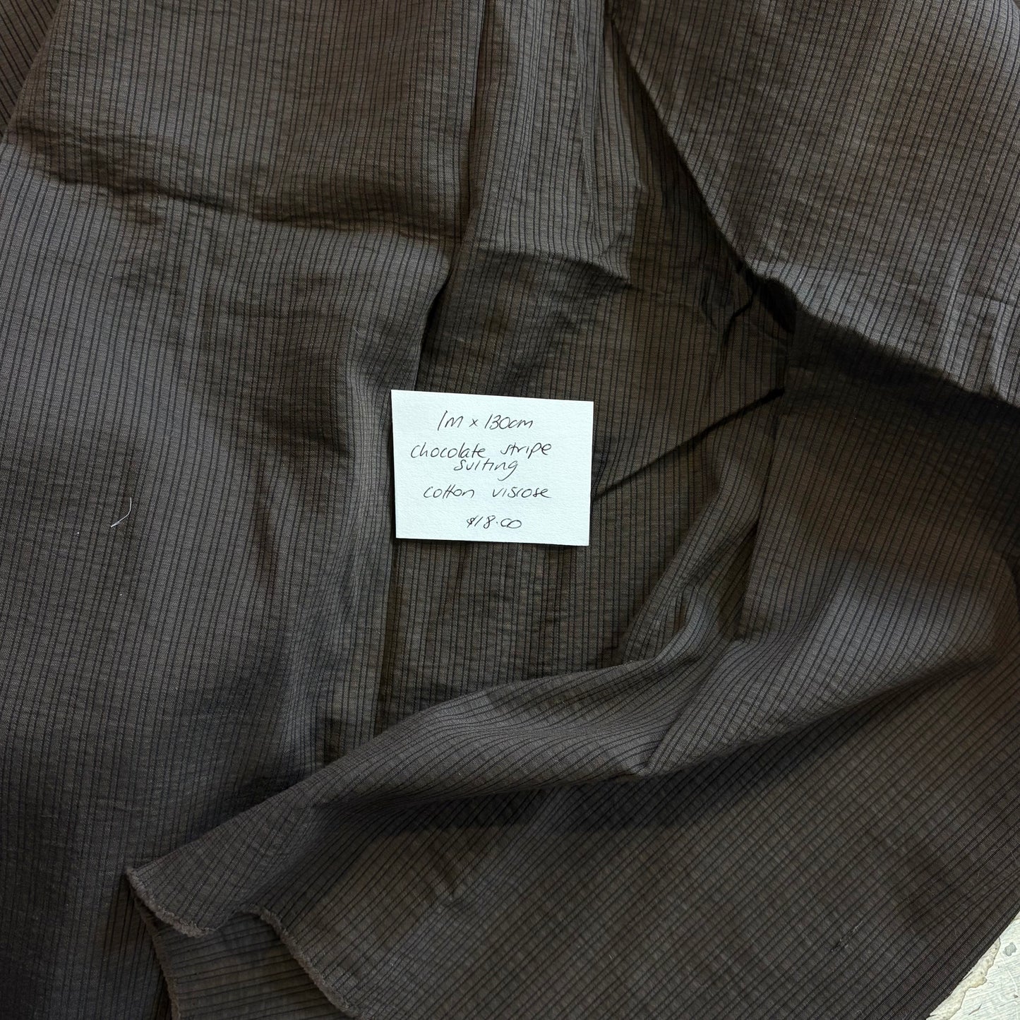 1m Chocolate Stripe Suiting