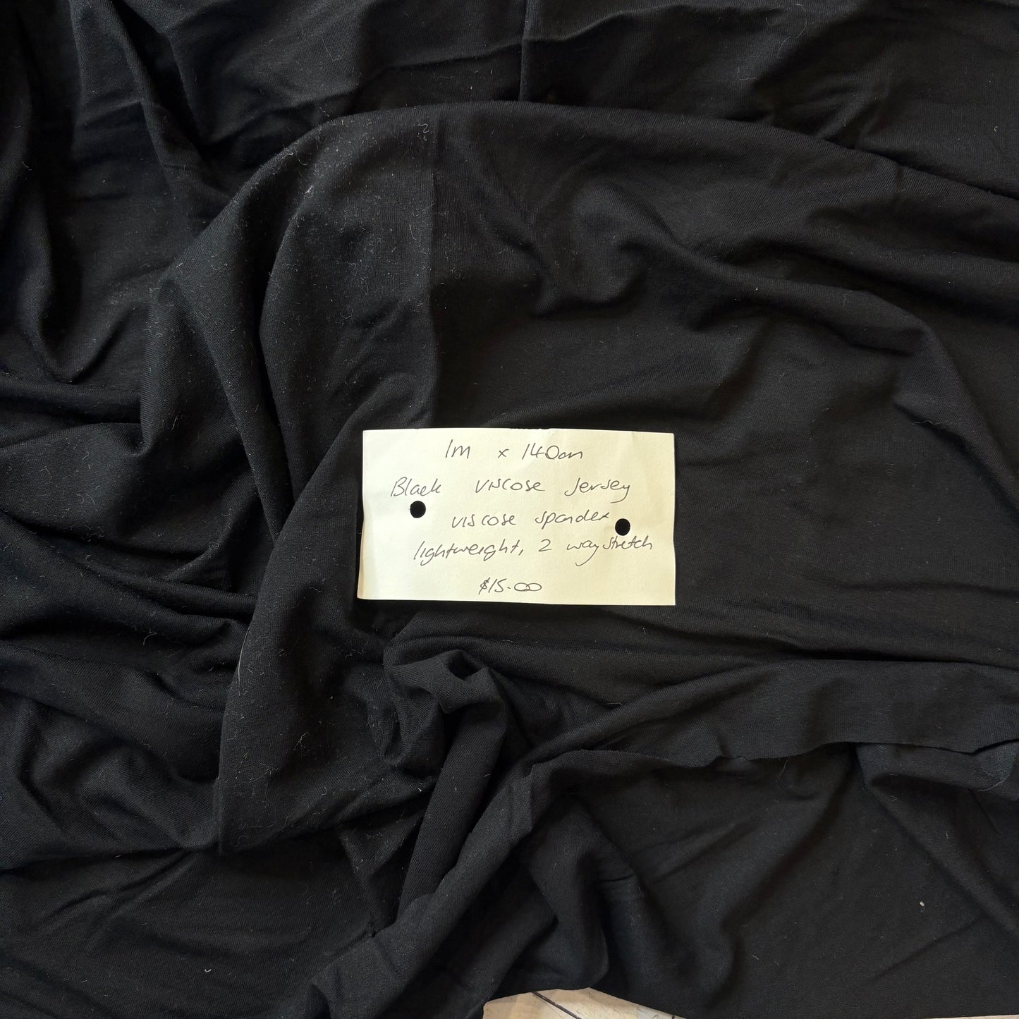 1m Black Viscose Jersey
