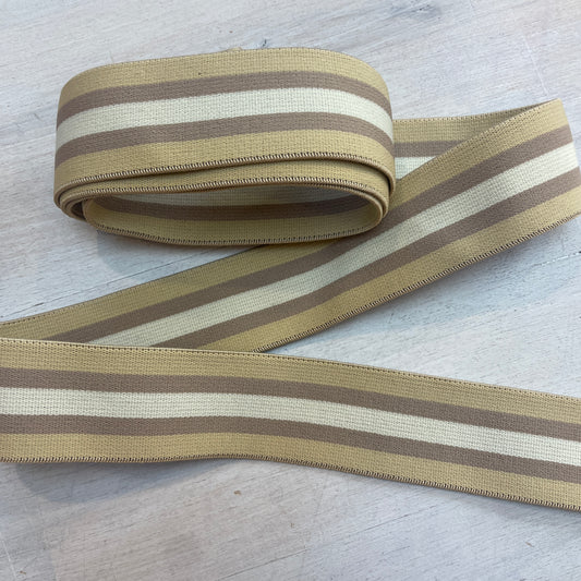 40mm latte  stripe Braided Elastic