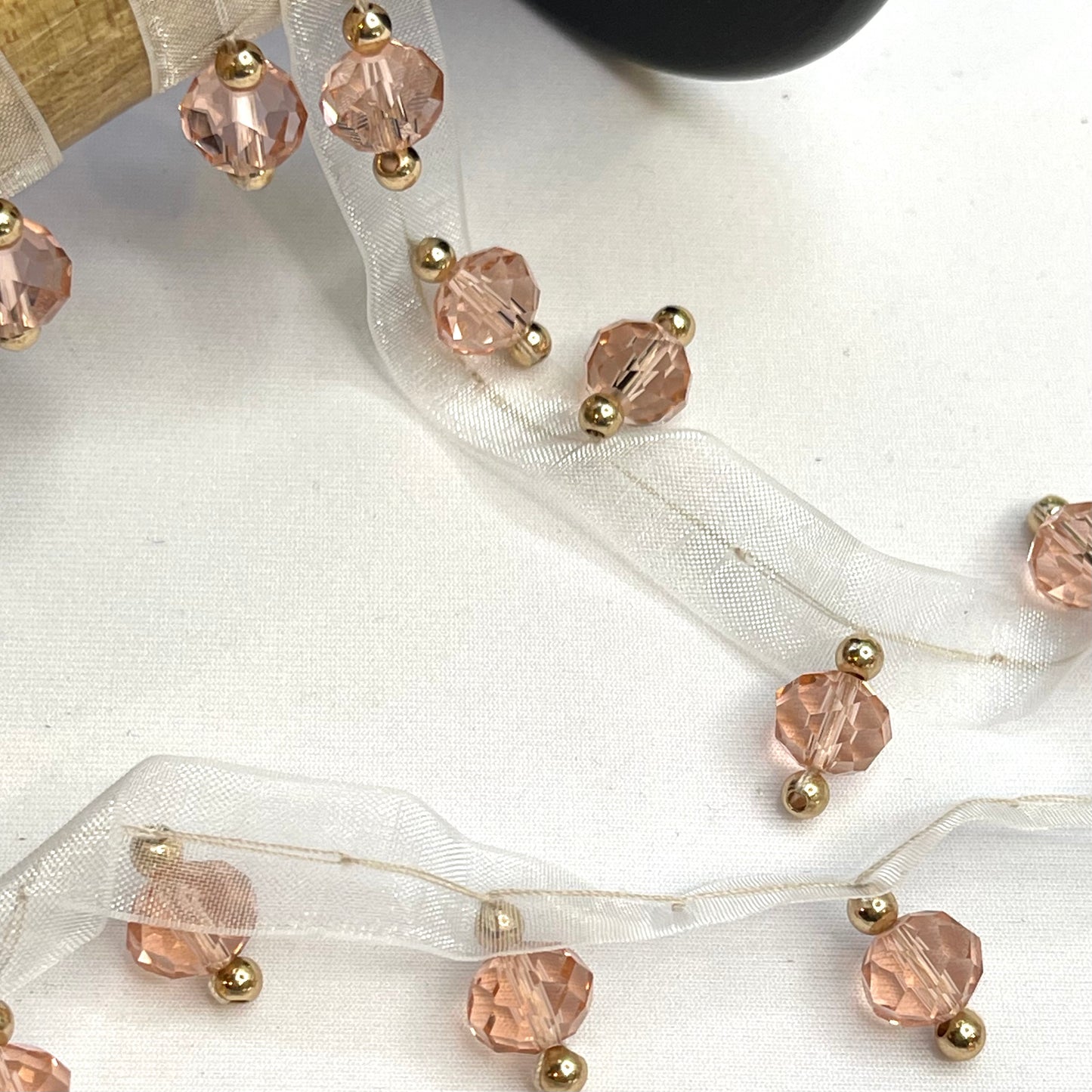 Blush Large Glass Beaded Trim
