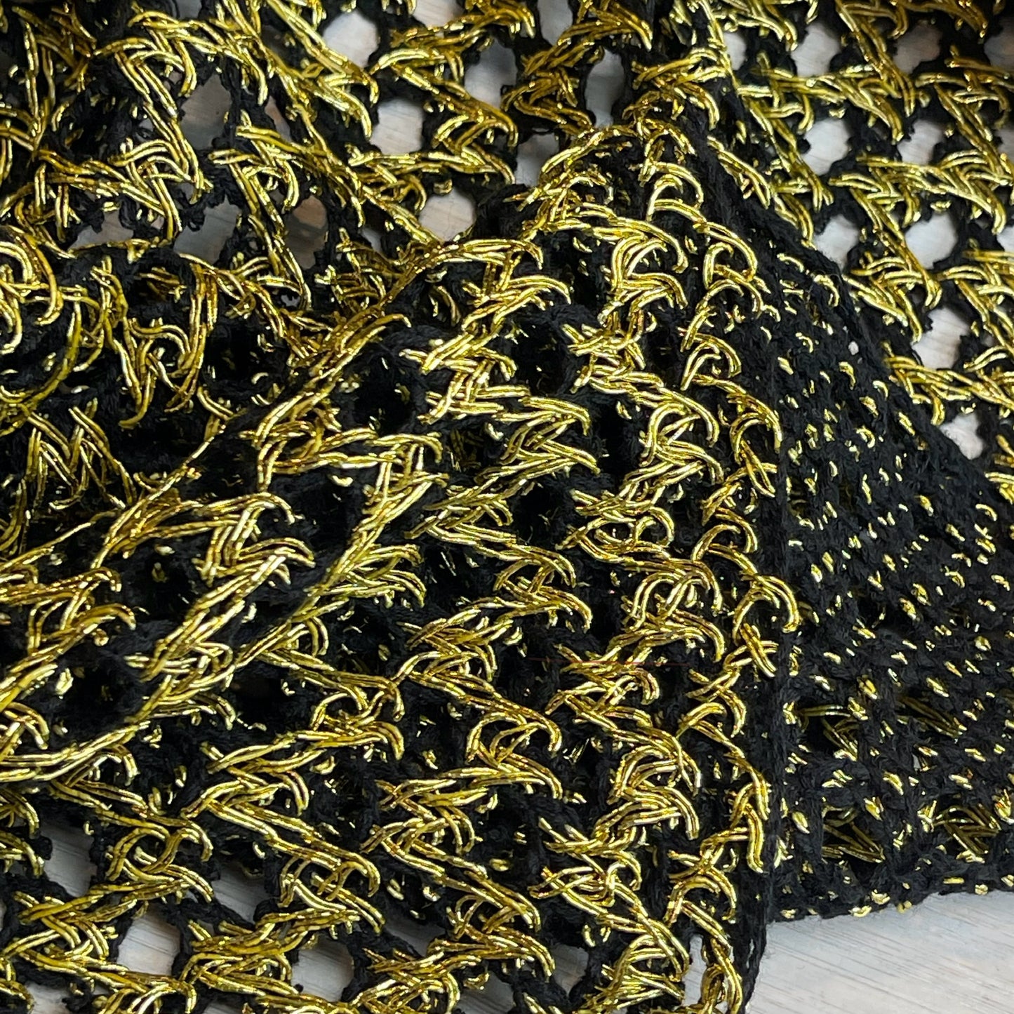 Star Spangled Gold Black Cotton Mesh