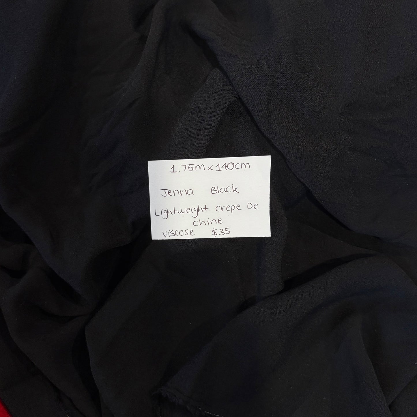 1.75m Jenna Black Crepe De Chine
