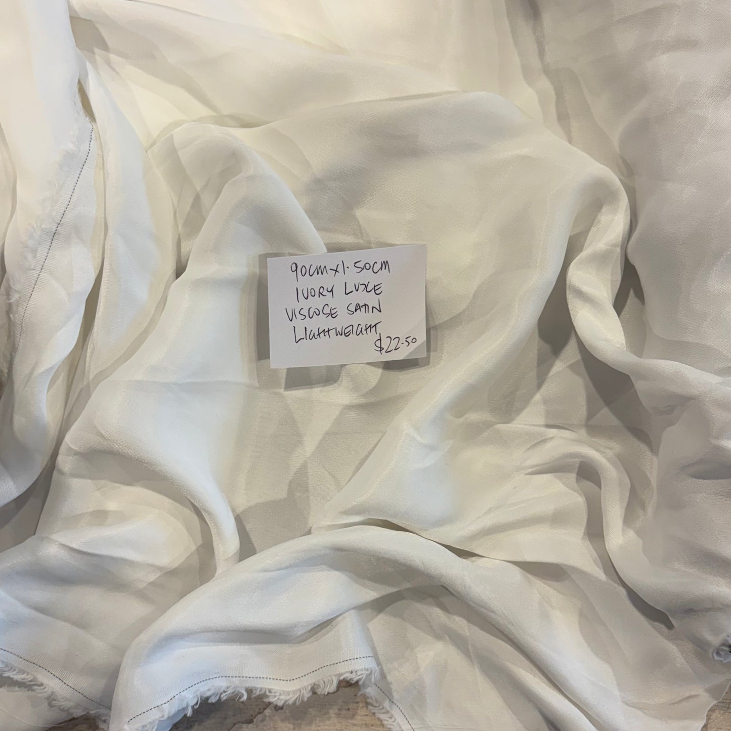 90cm Ivory Luxe Viscose Satin