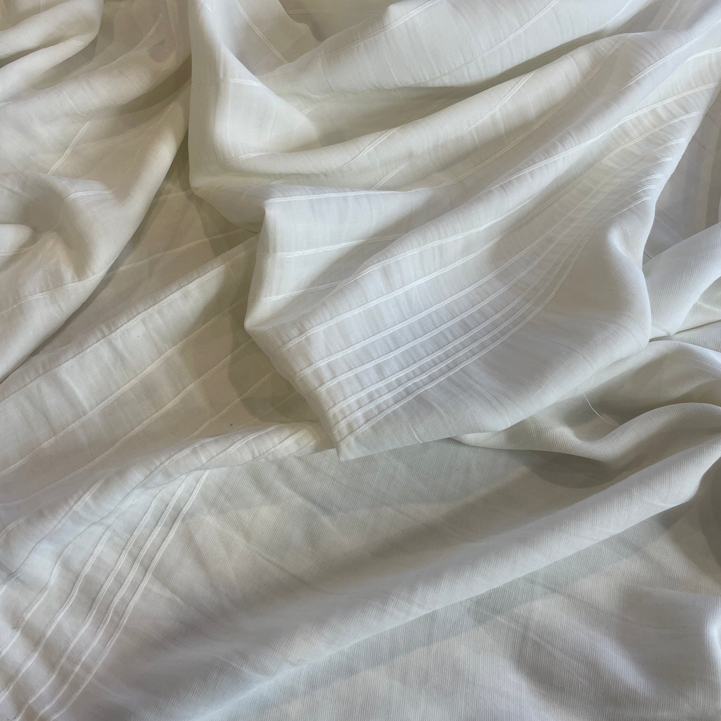 ivory soft drape self stripe viscose