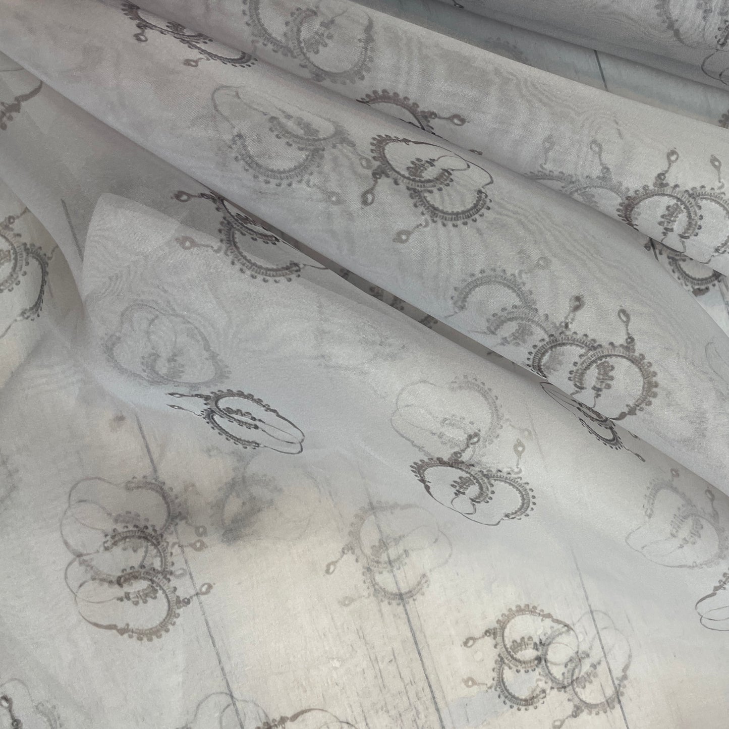 Soft grey earrings Organza