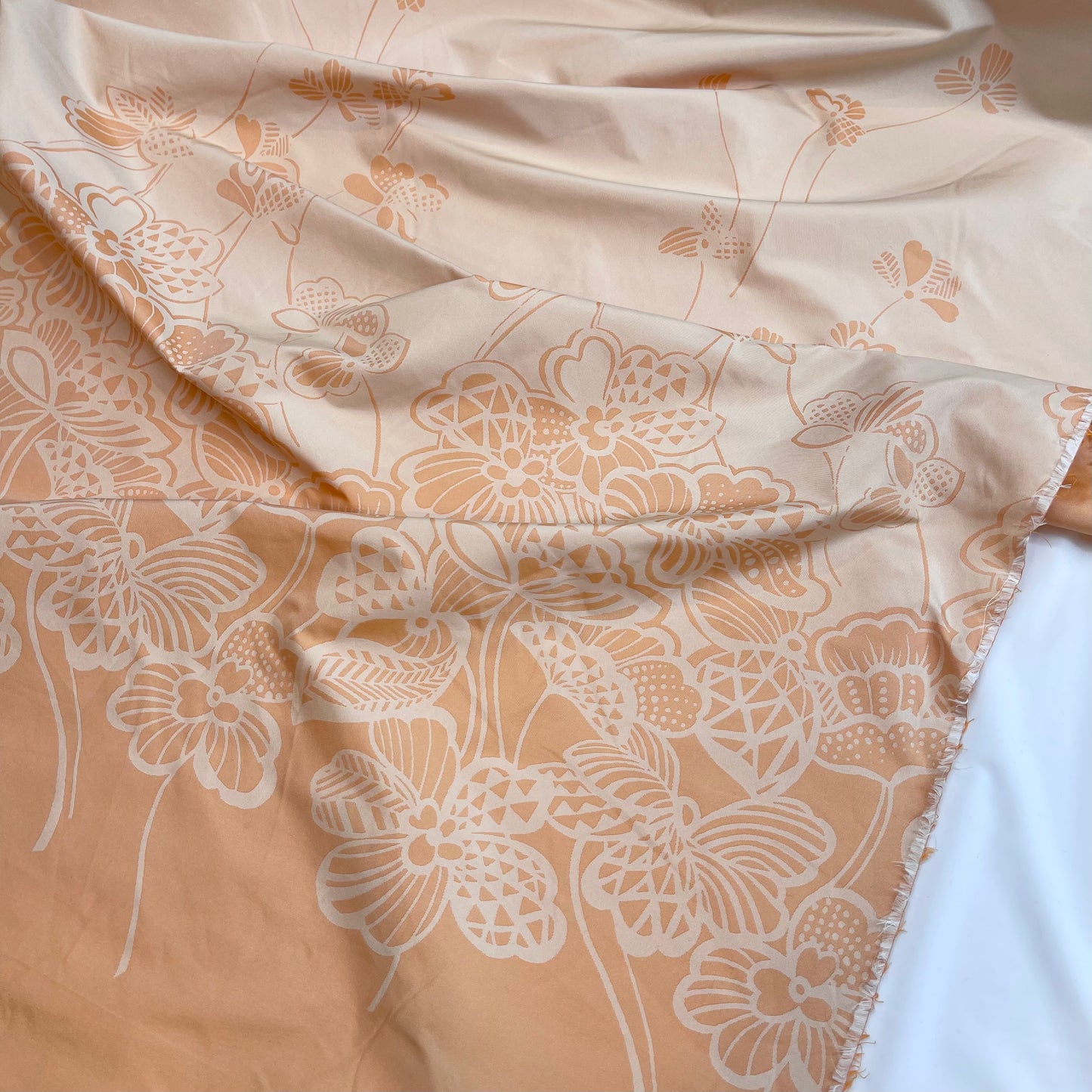 Peach Garden Soft Taffeta Jacquard Panel