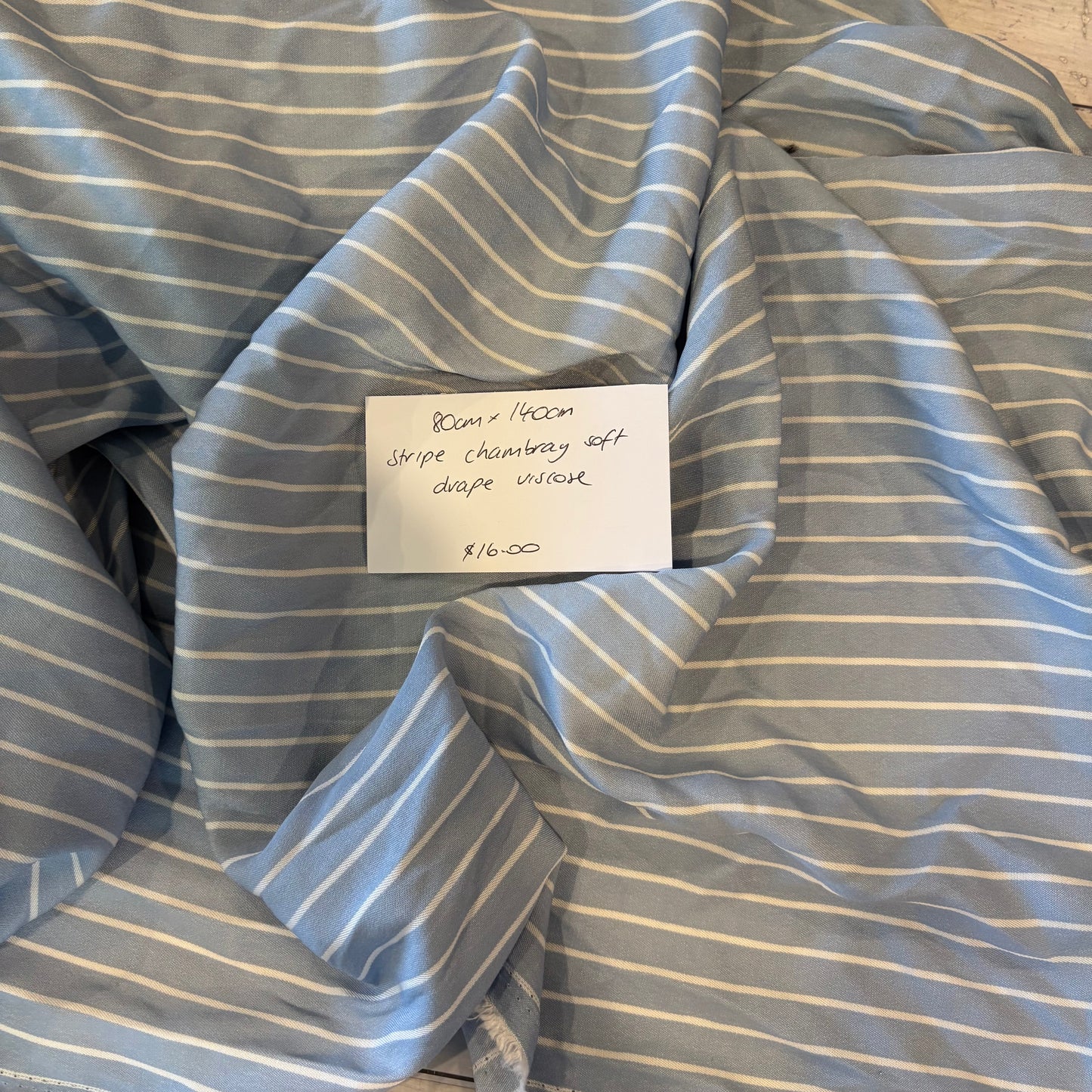 80cm Stripe Chambray Soft Drape Viscose