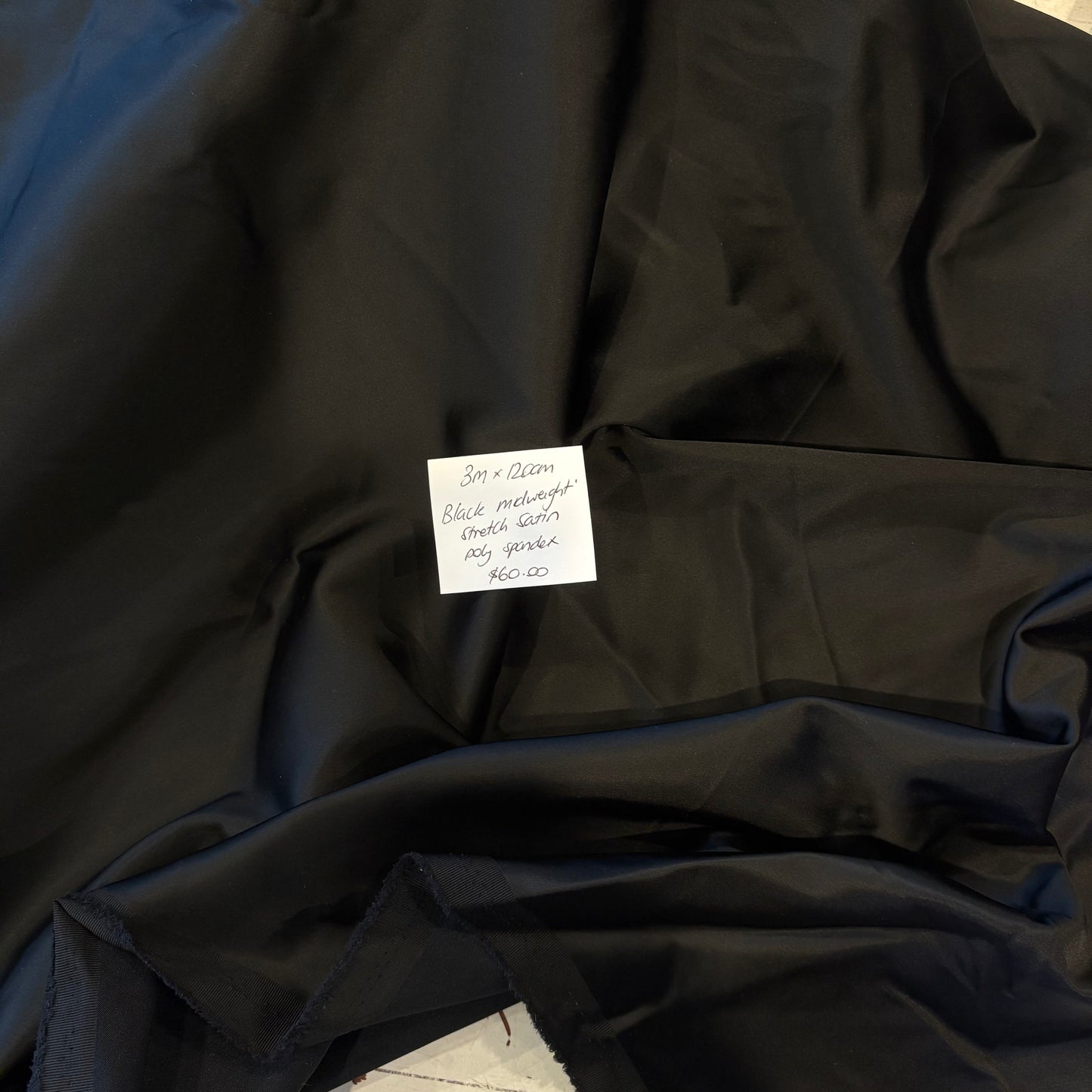 3m Black Midweight Stretch Satin