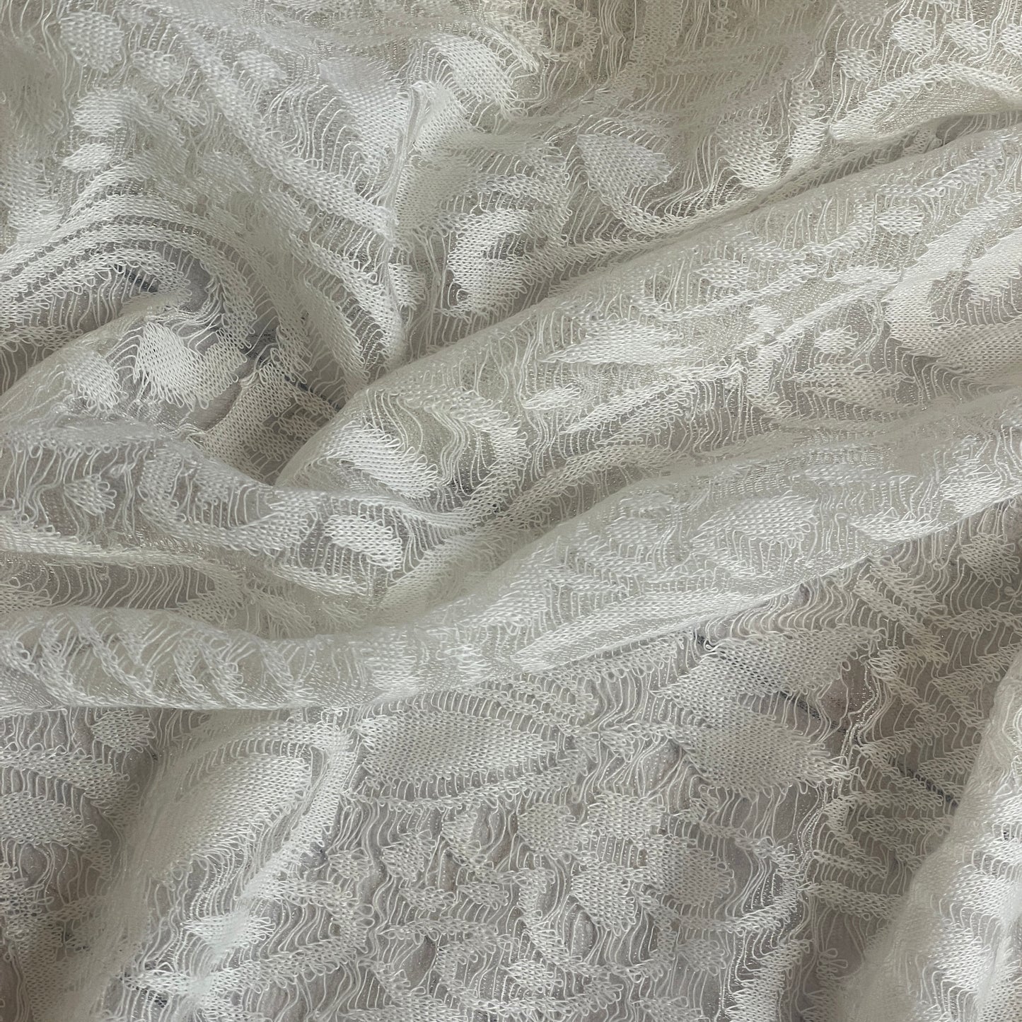 Lilly cream soft sheer jacquard knit