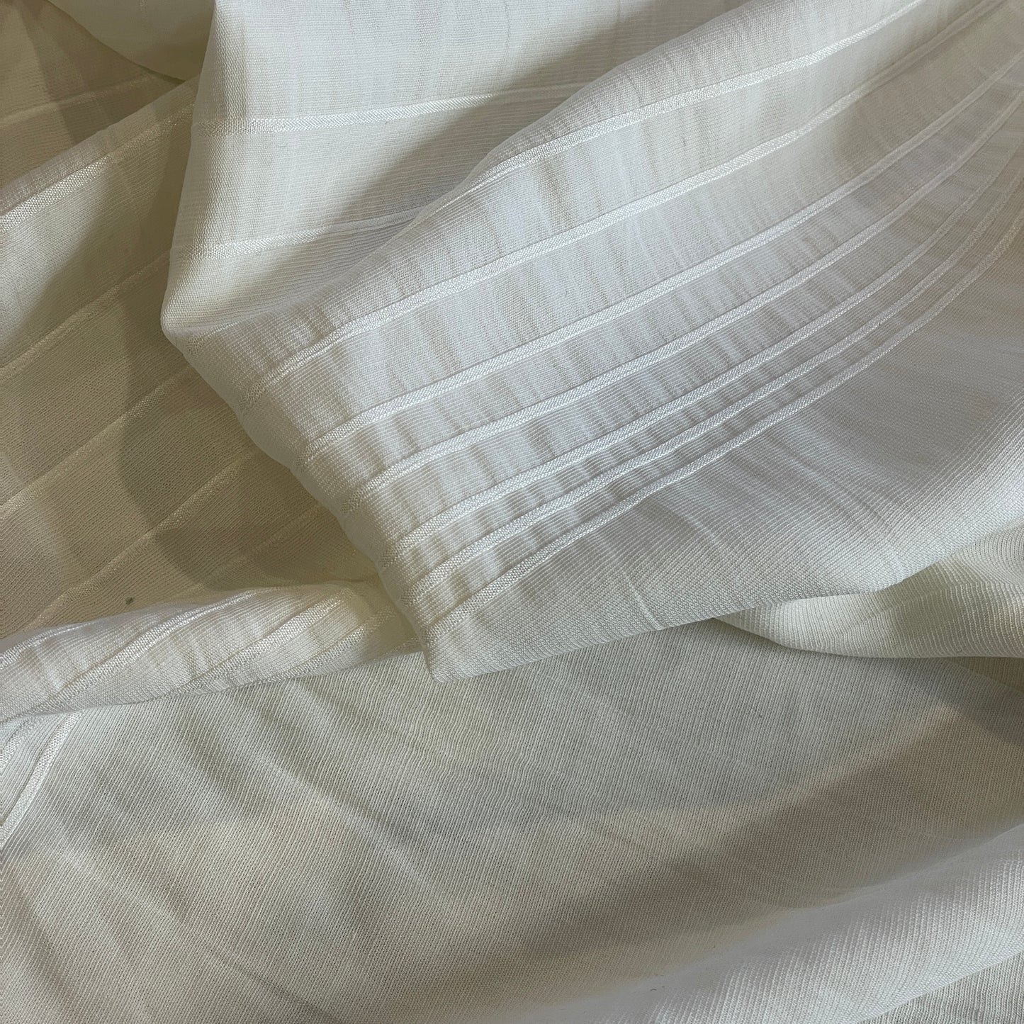 ivory soft drape self stripe viscose