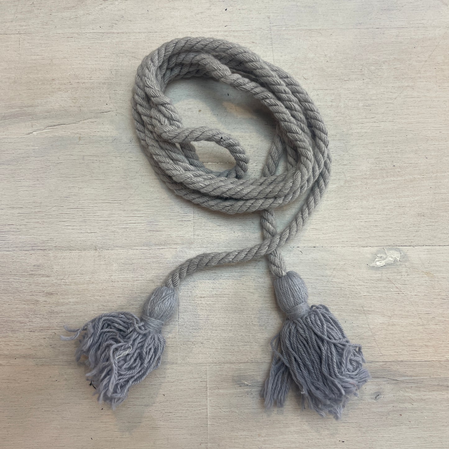 Grey tassel Rope Tie Belt