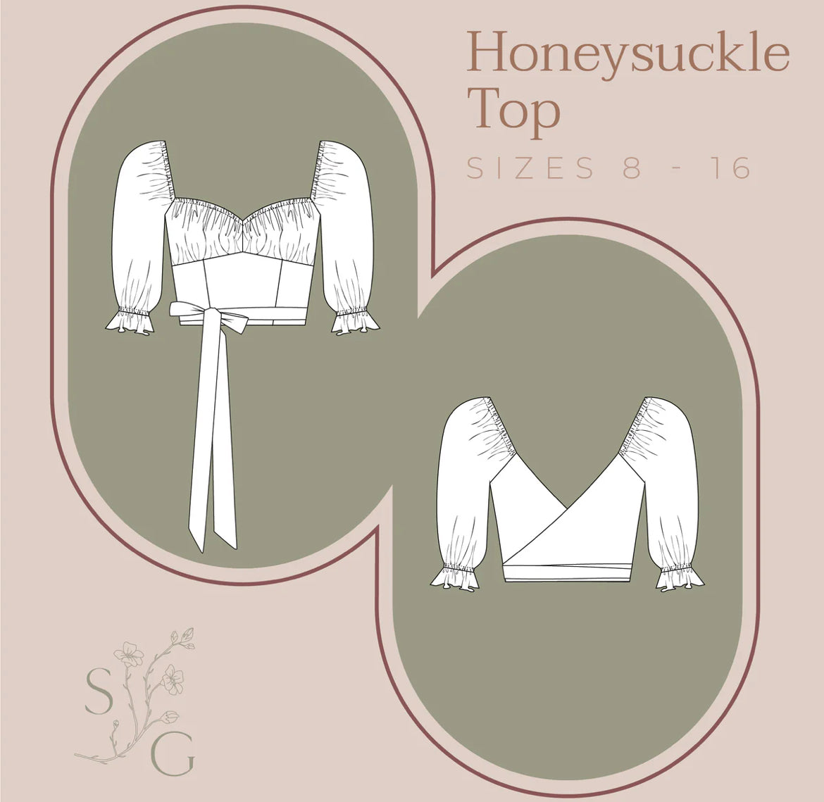 Stitched for good Honeysuckle top paper pattern