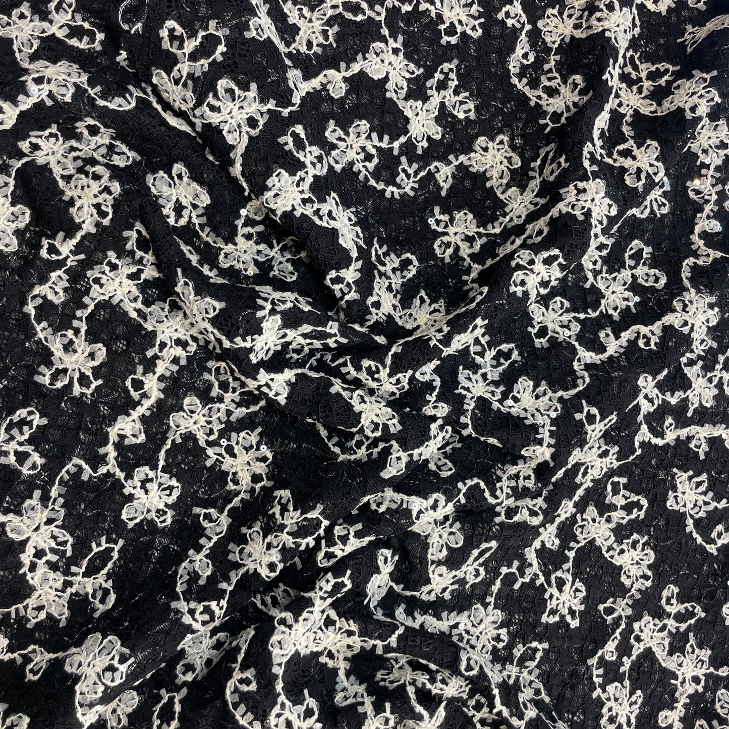 Midnight trail embellished lace