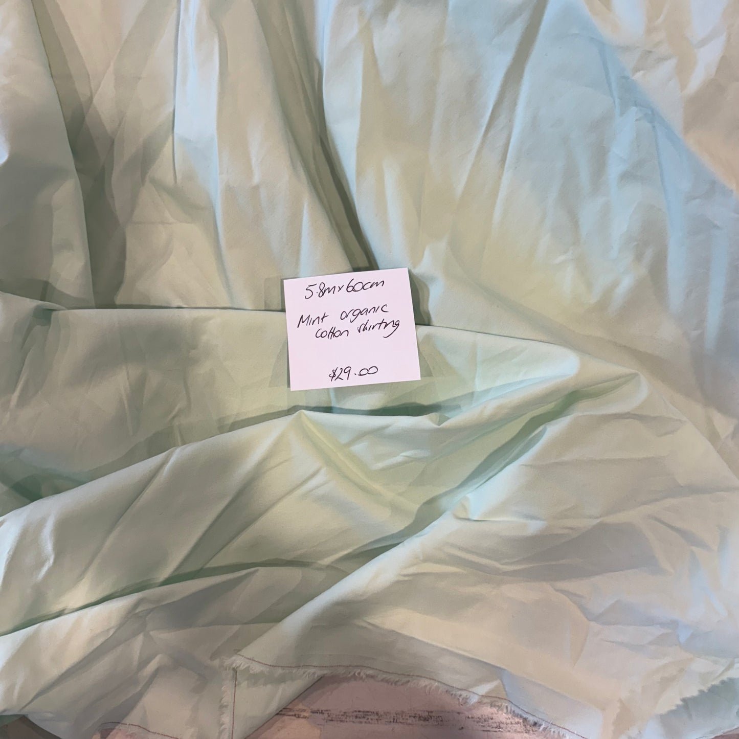 5.8m Mint Organic Cotton Shirting