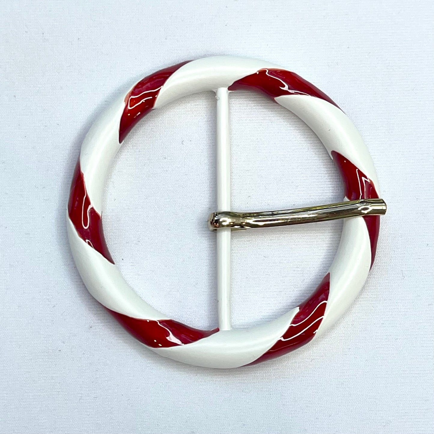 Candy Stripe Red Metal Buckle