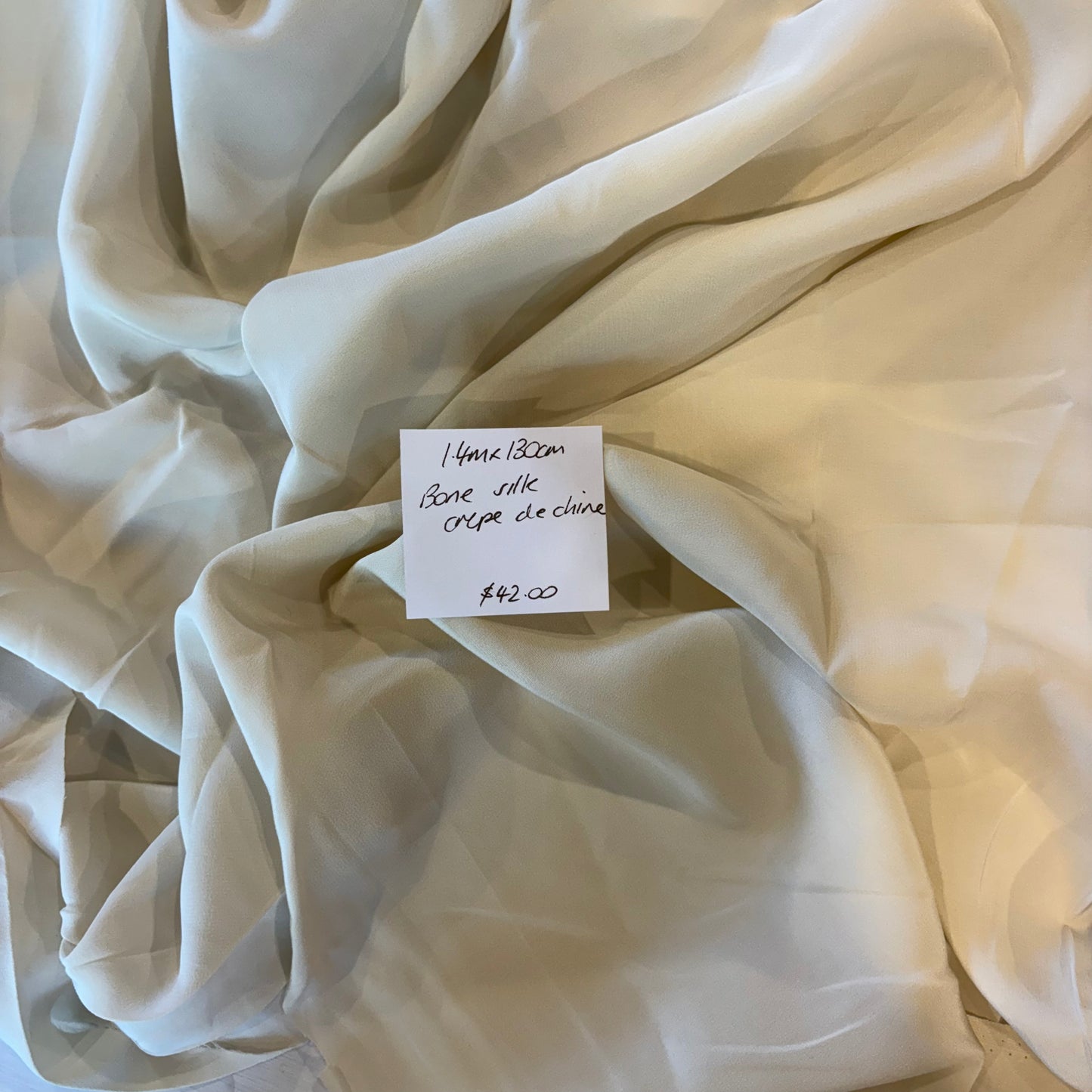 1.4m Bone Silk Crepe De Chine