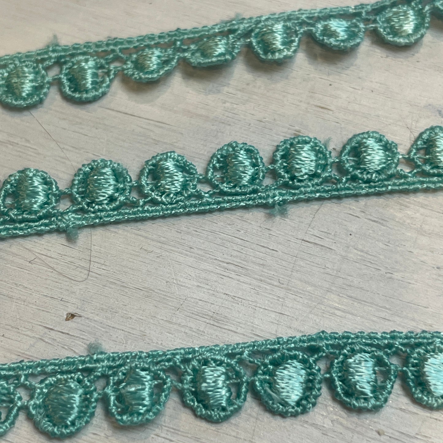 Bright Spearmint dew drop Guipure Trim