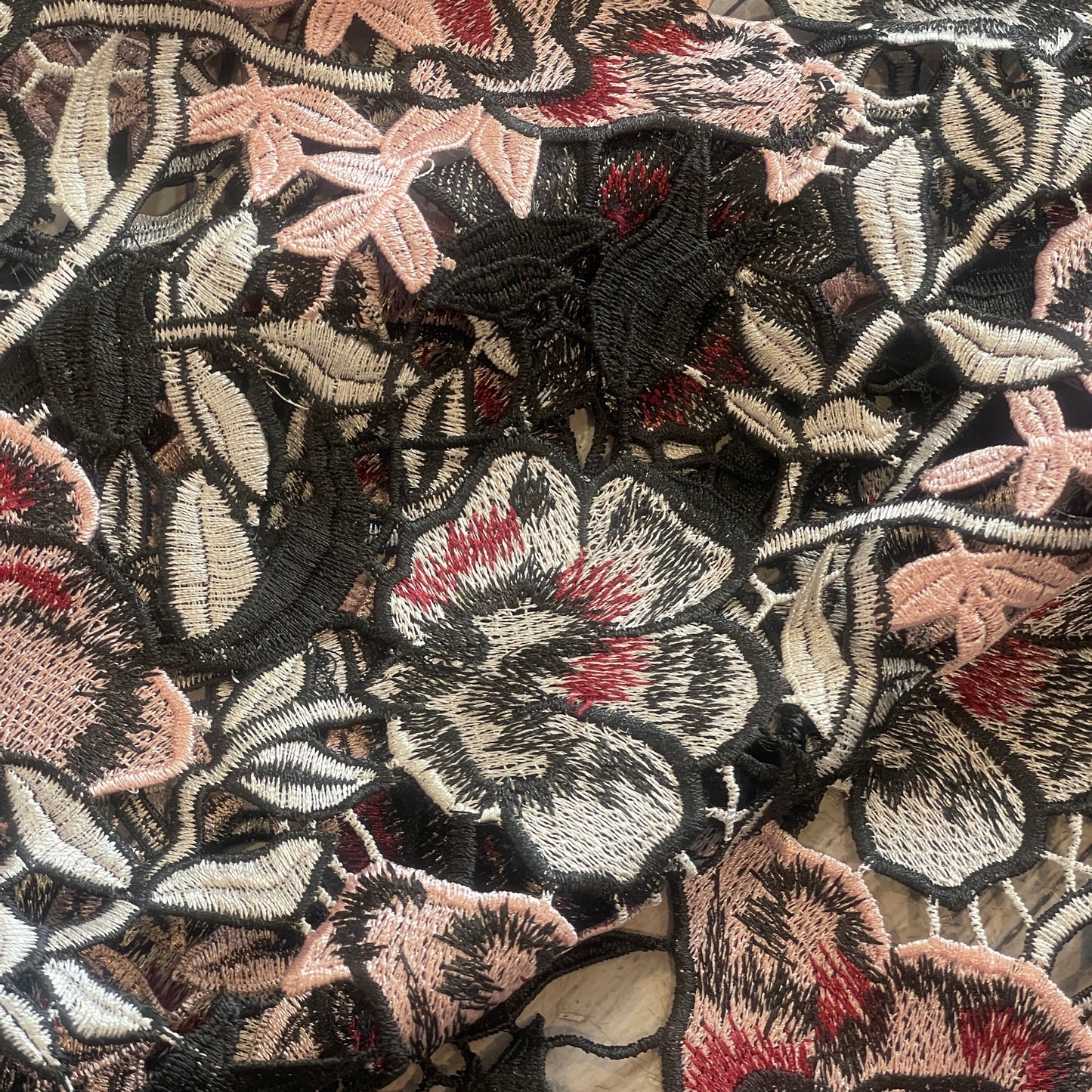 black rose Guipure Lace