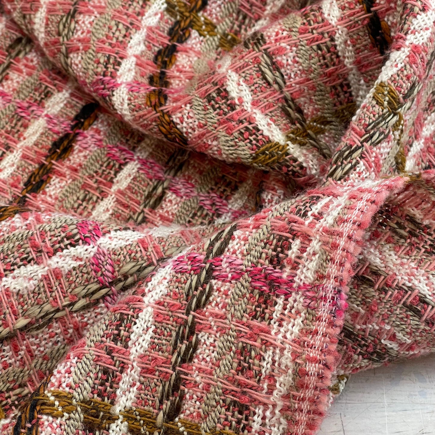 Paris Rose Sequin Fringe Tweed Coating