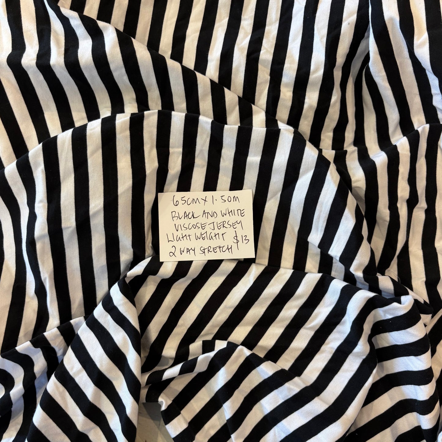 65cm Black & White Viscose Jersey