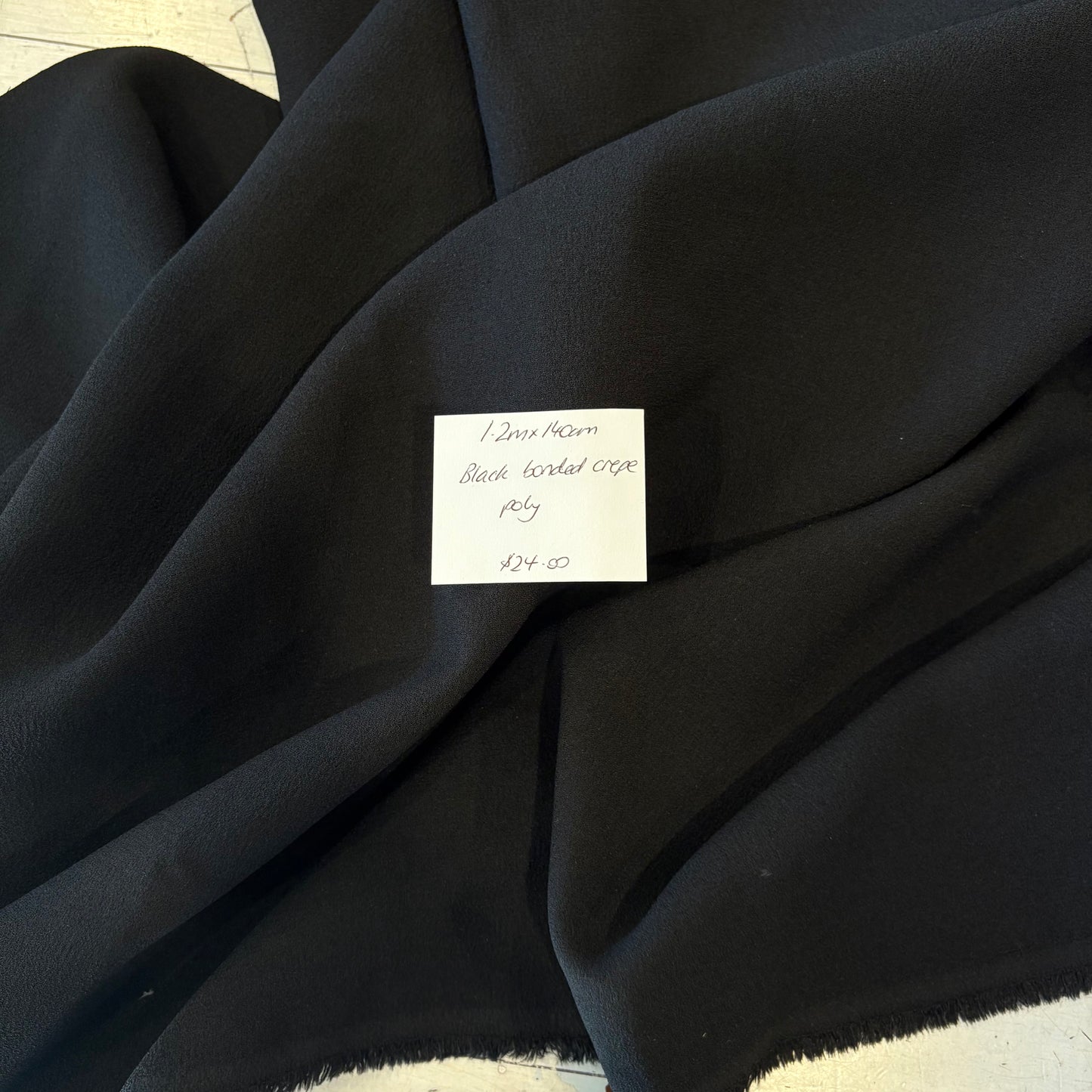 1.2m Black Bonded Crepe
