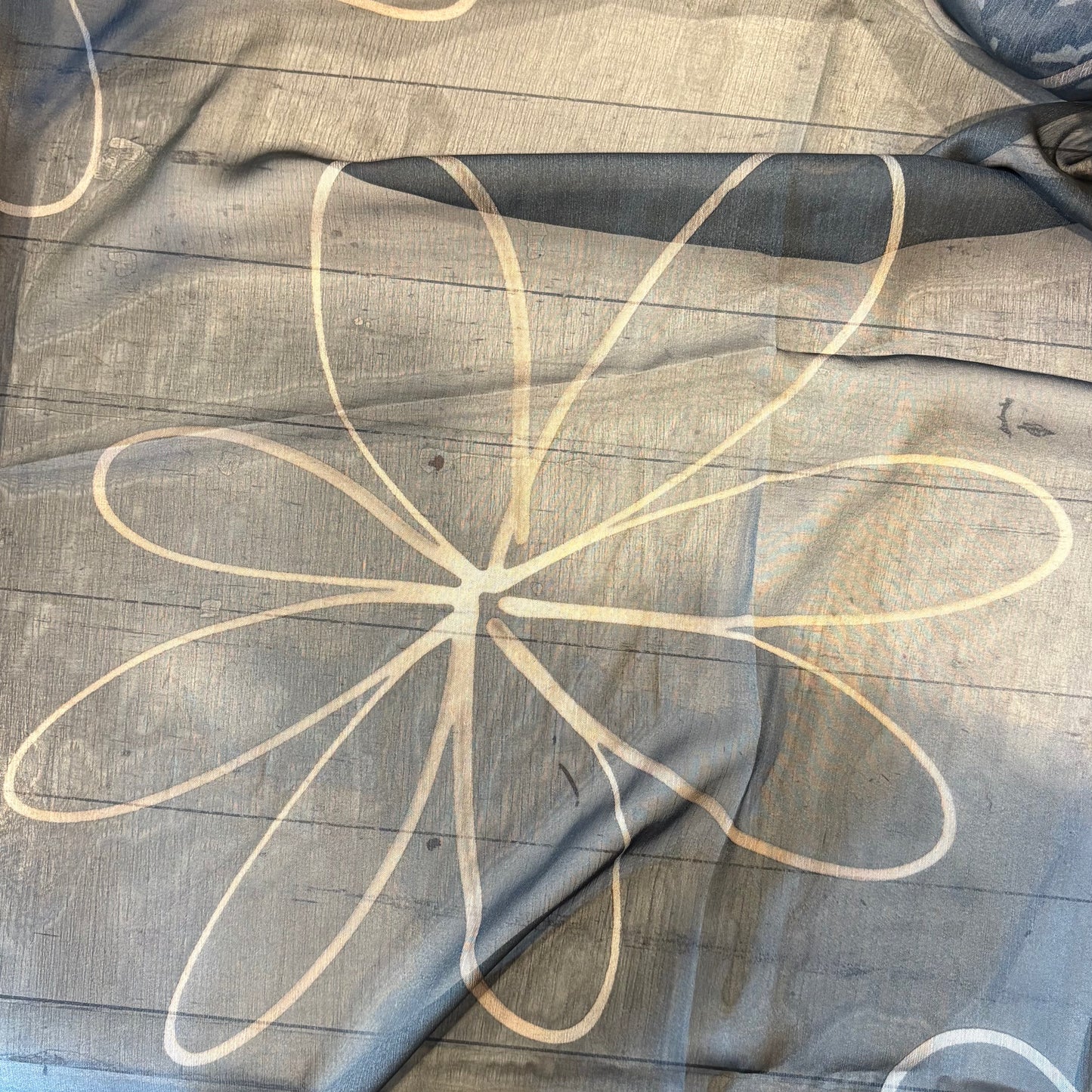 1.80m Ombre Slate & Mocha Flower Crinkle Chiffon