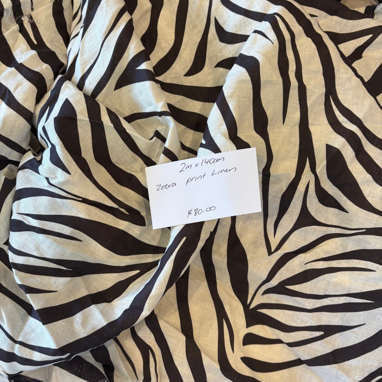 2m Zebra Print Linen