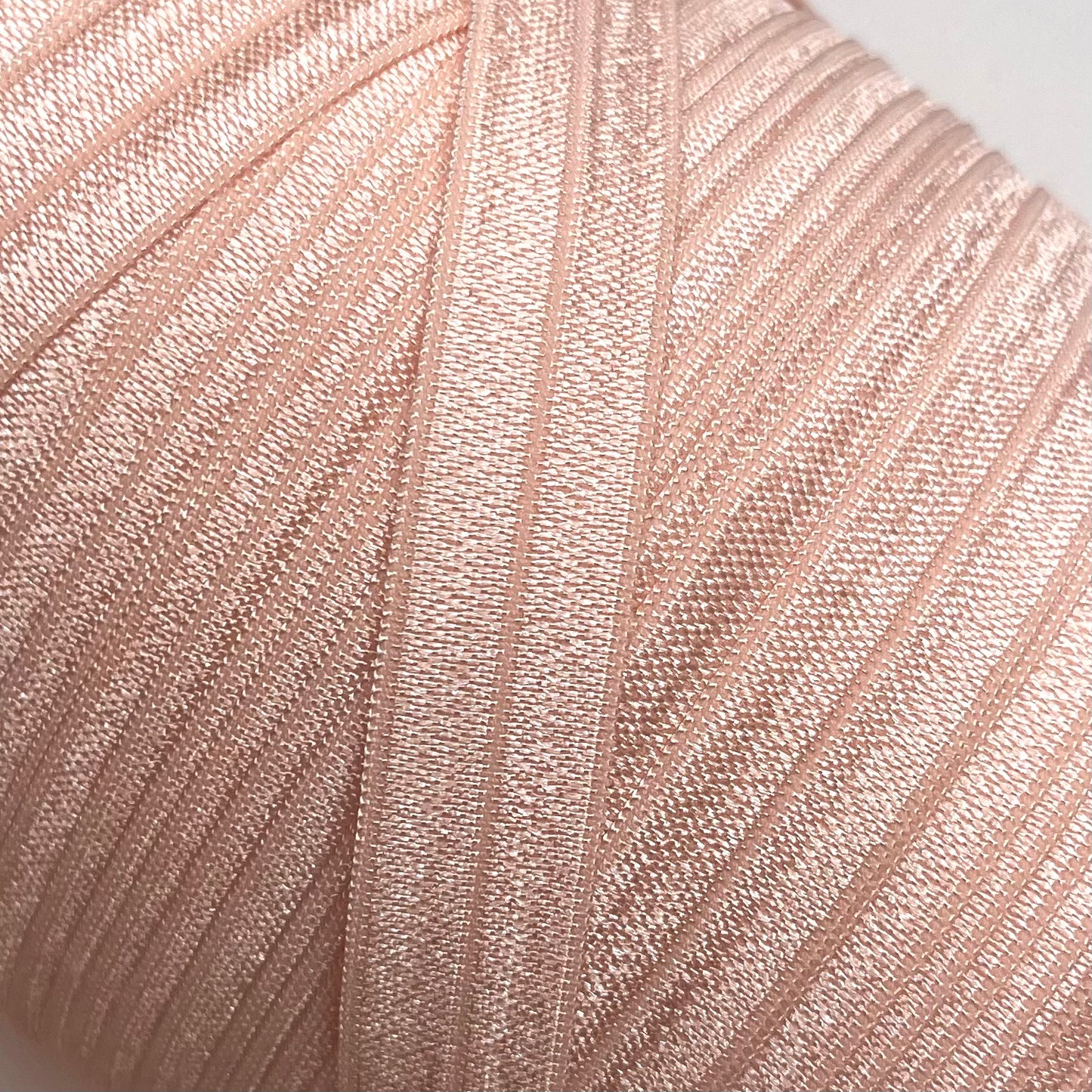 Petal Peach 15mm Satin Foldover Elastic