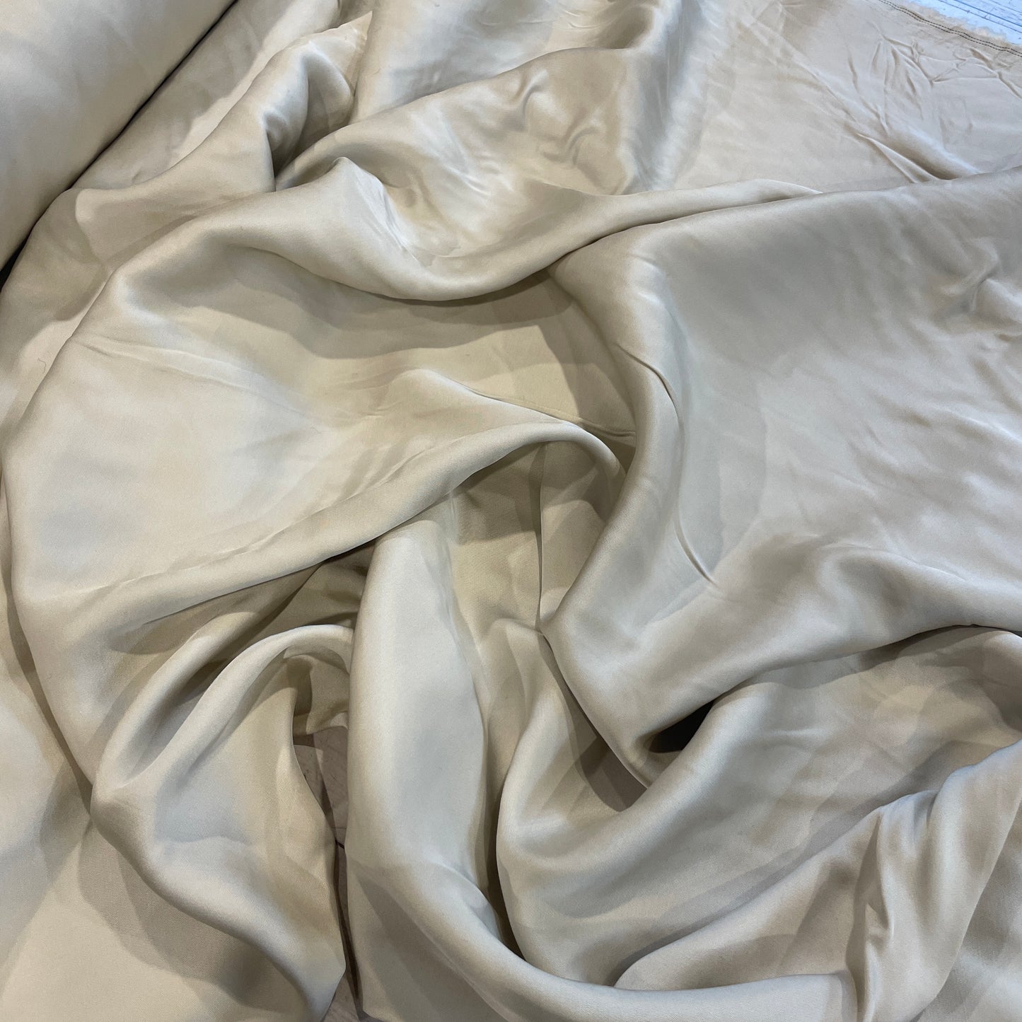 Bone luxe drape satin