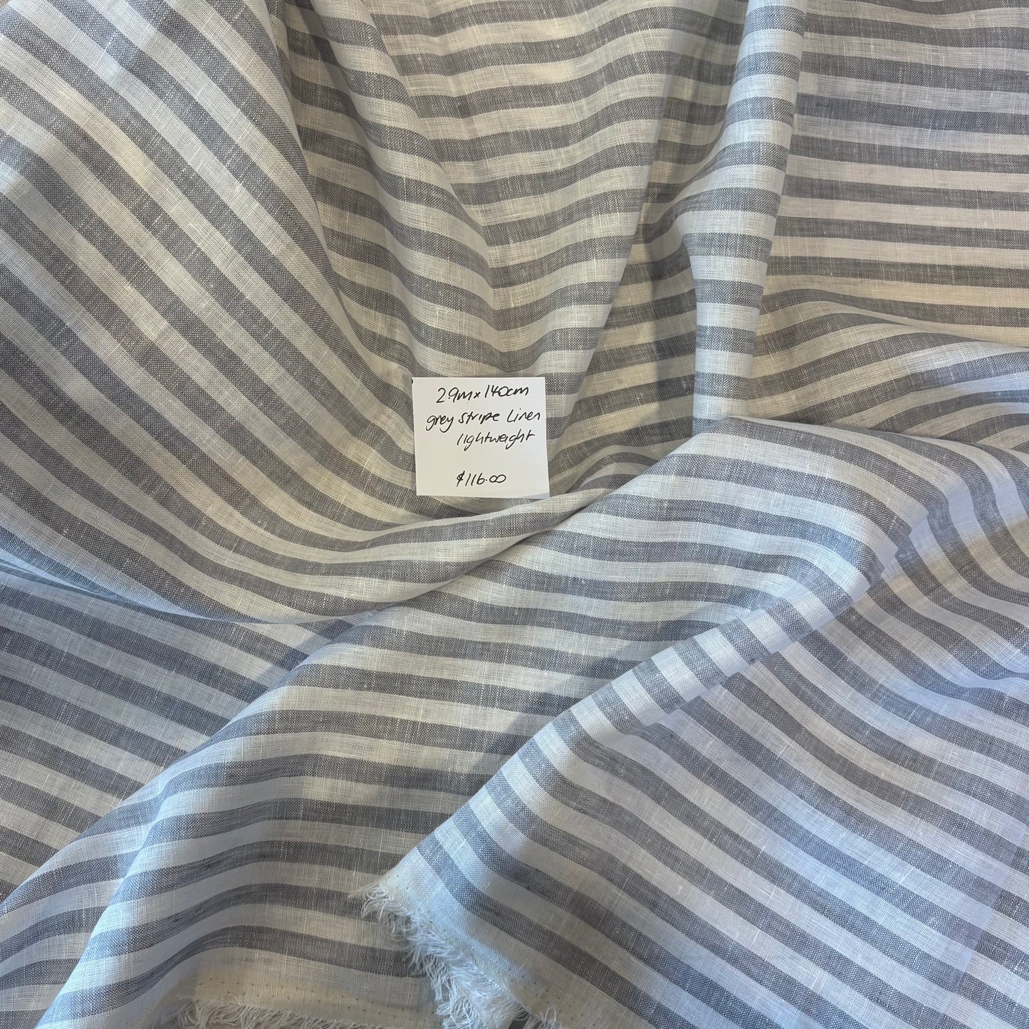 2.9m Grey Stripe Linen