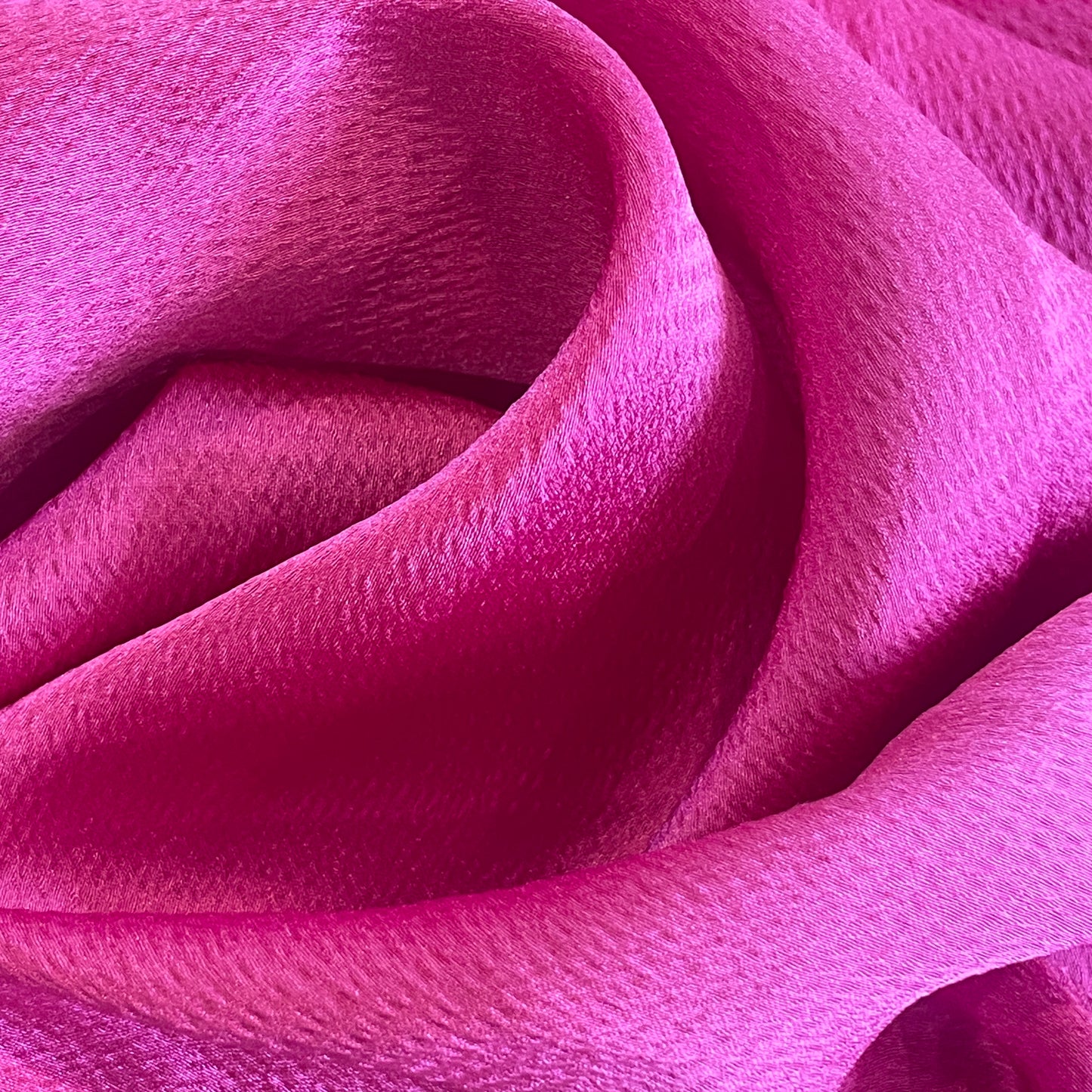 Hot pink textured stretch viscose satin