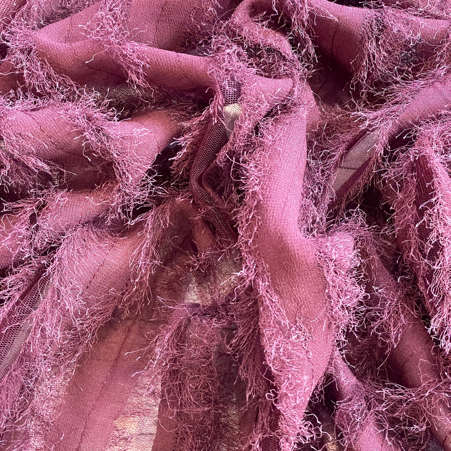 Halle textured stripe silk tulle Burgundy