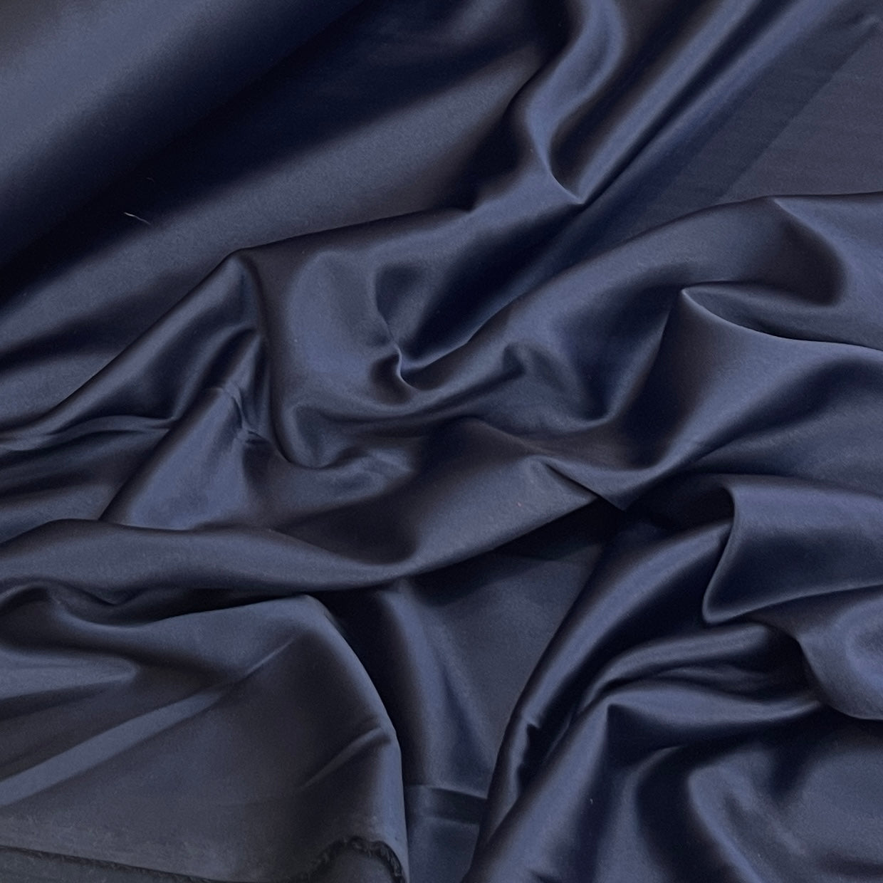 Deep navy stretch satin
