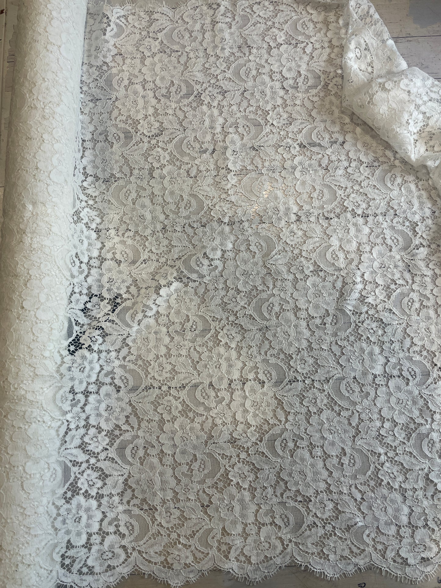 Ivory solstice corded French lace