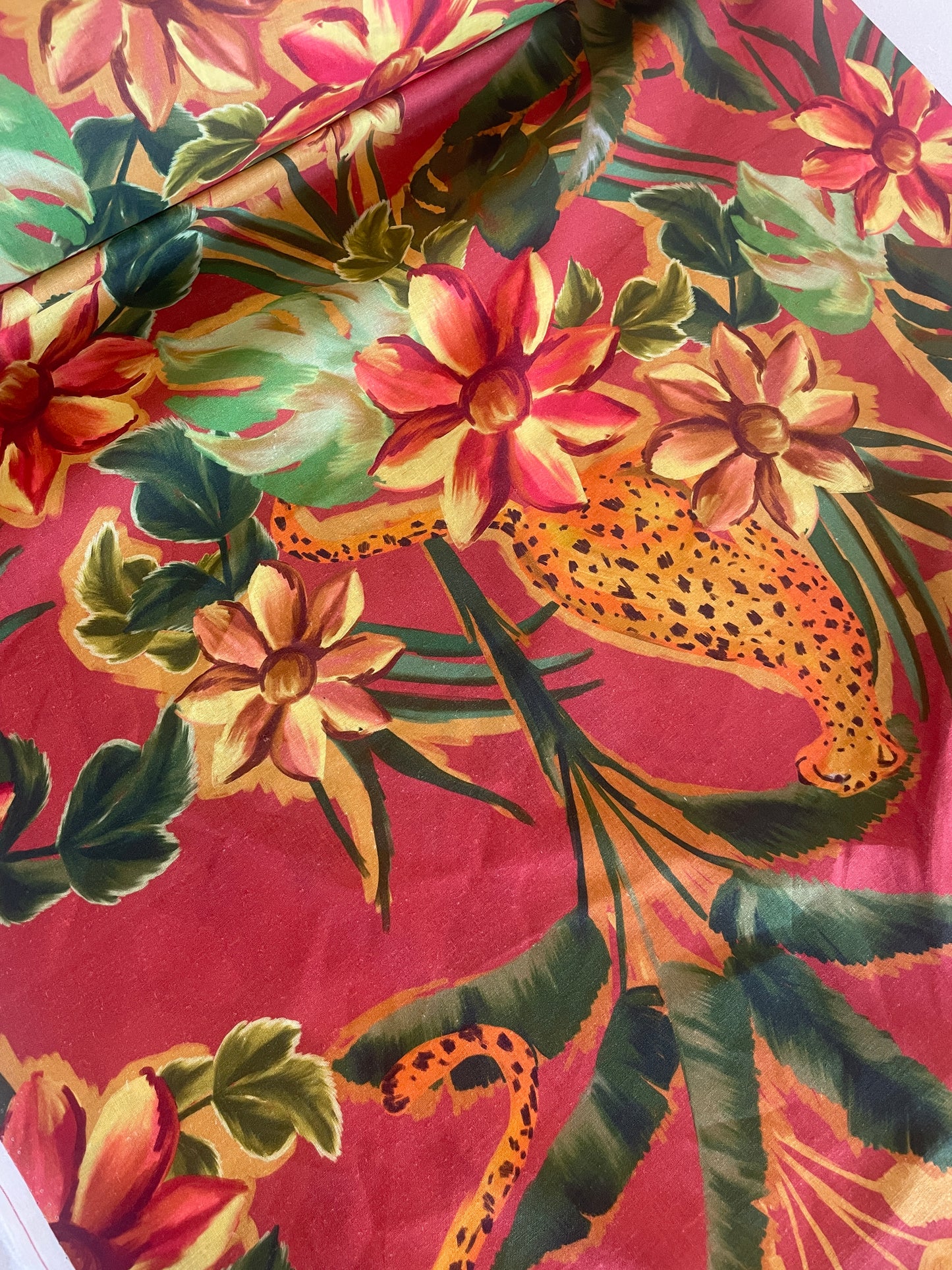 Cheetah linen viscose