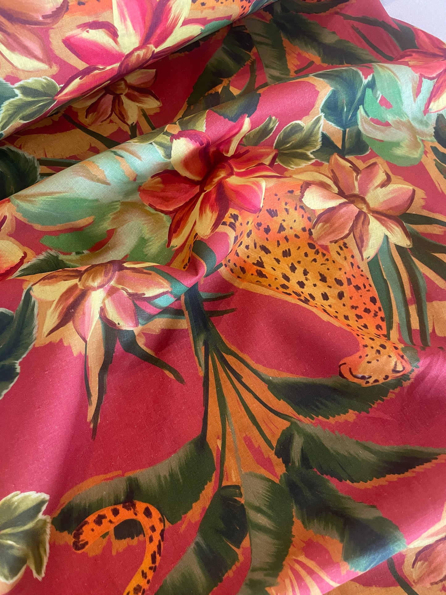 Cheetah linen viscose