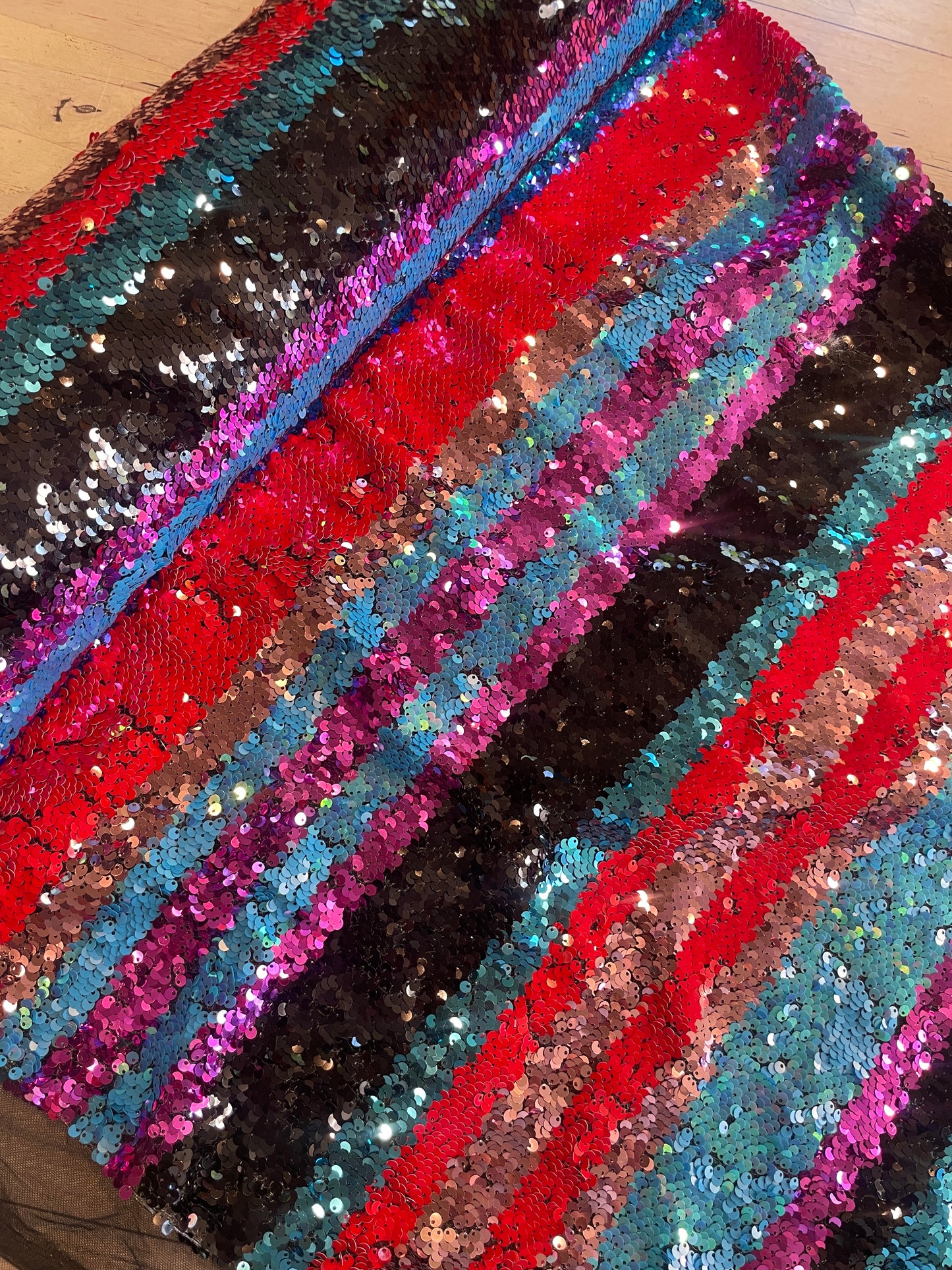 Carnival stripe Sequin mesh