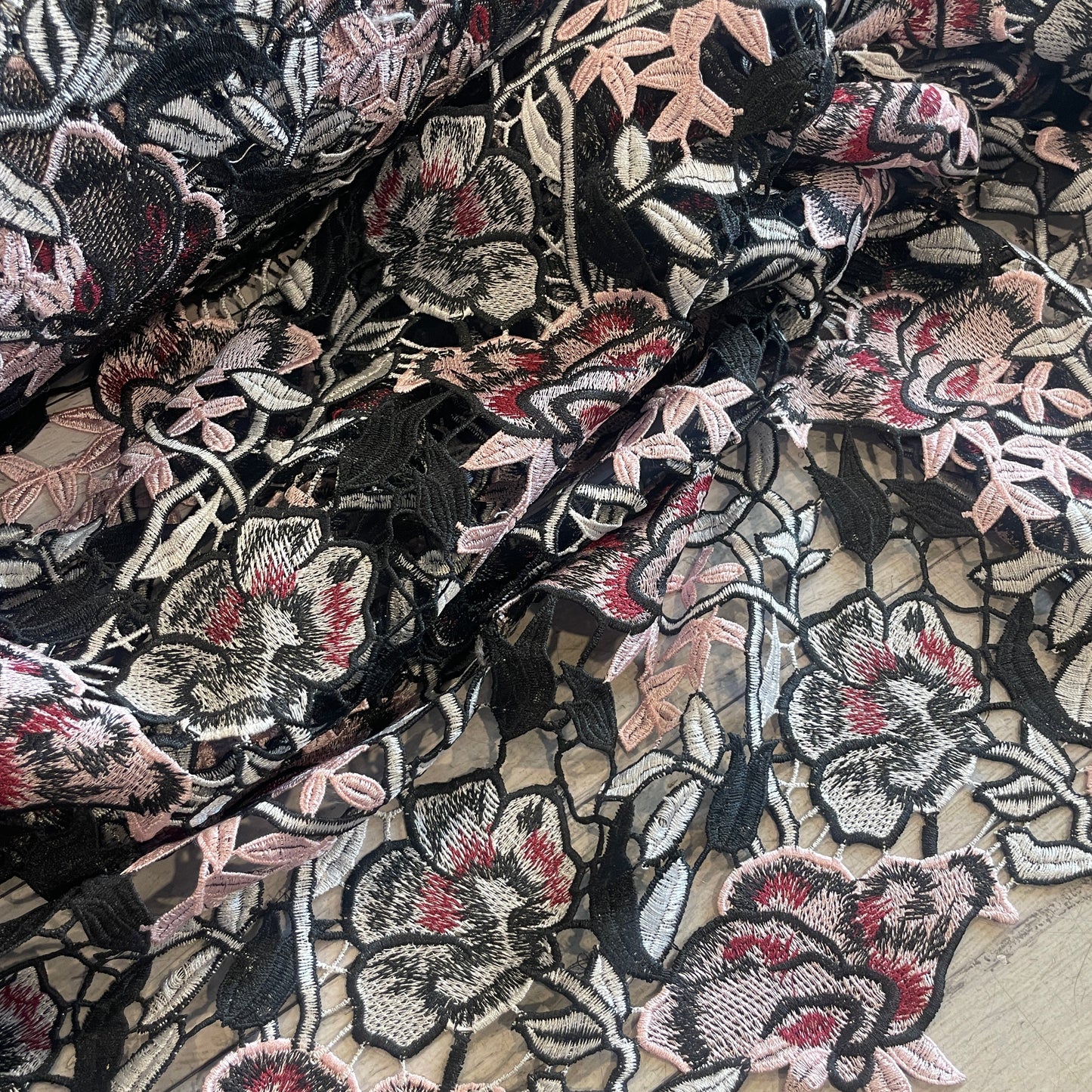 black rose Guipure Lace