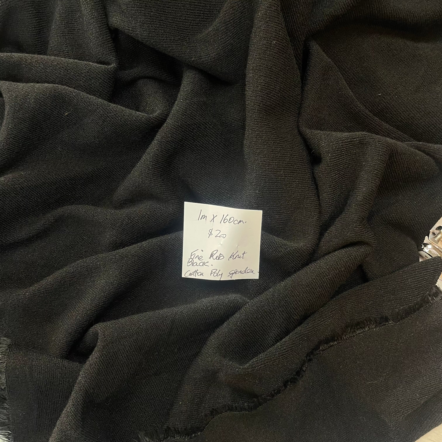 1m Fine Rib Black Knit
