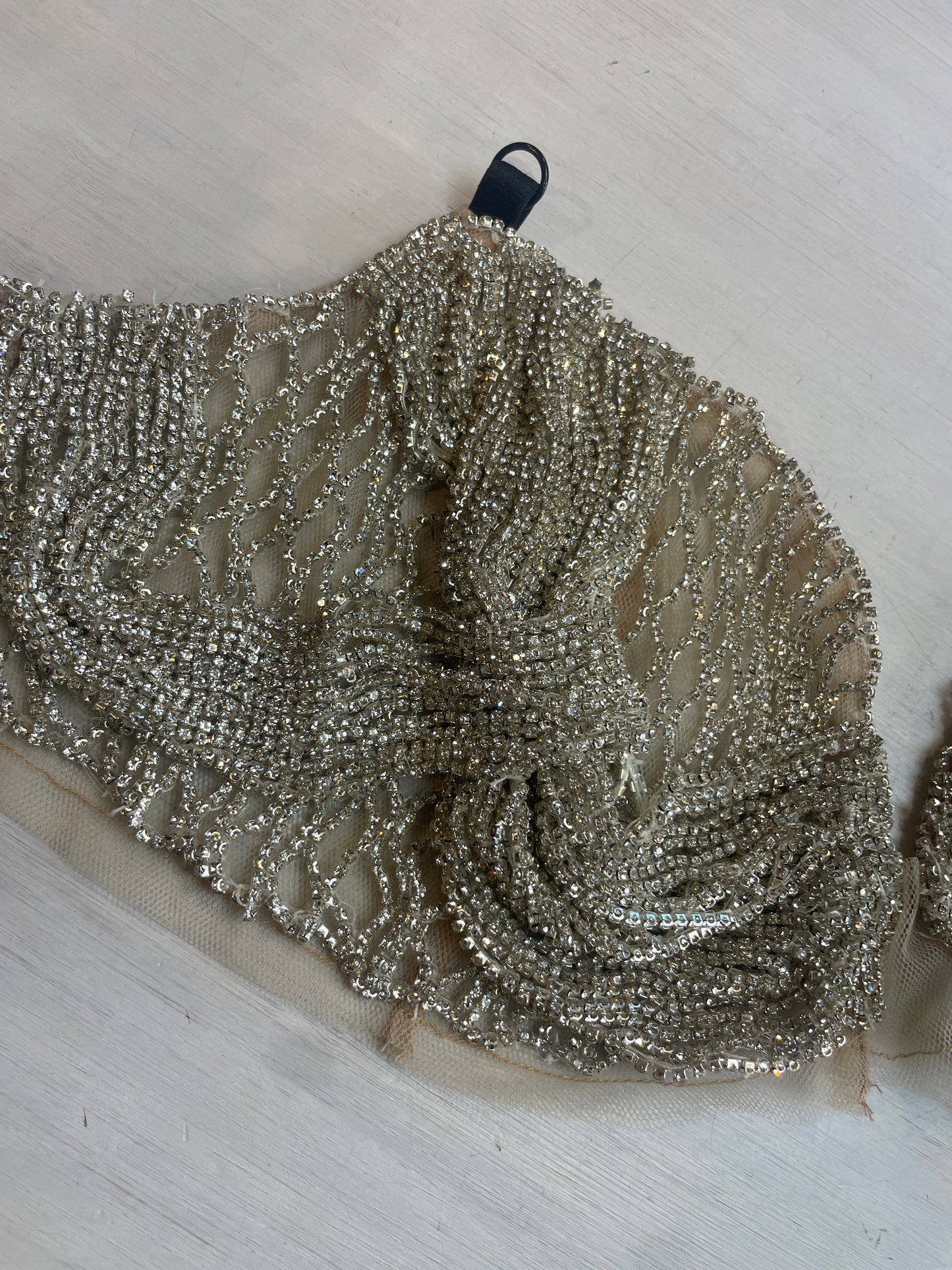 Diamanté encrusted bra cup piece
