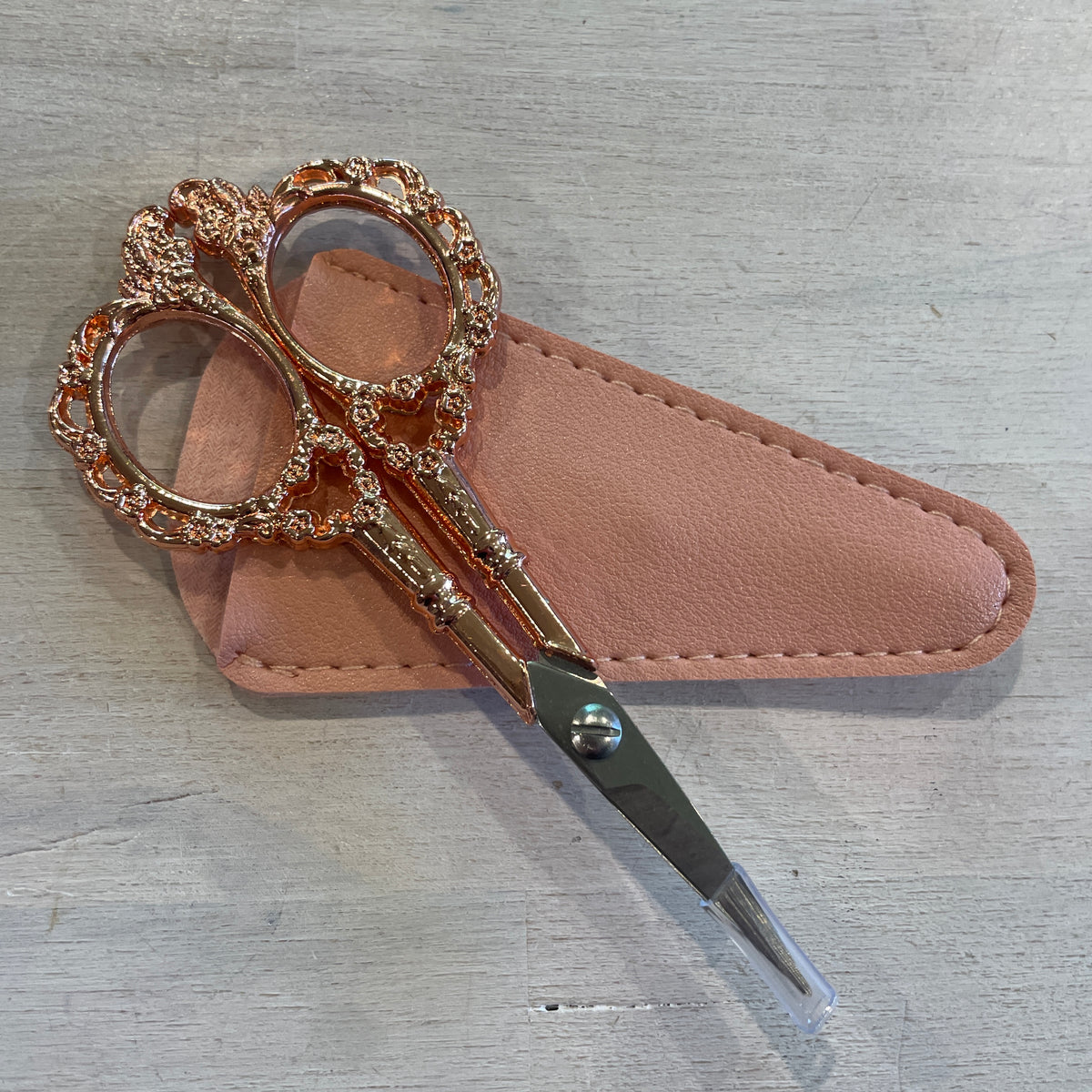 Rose gold ornate embroidery scissors
